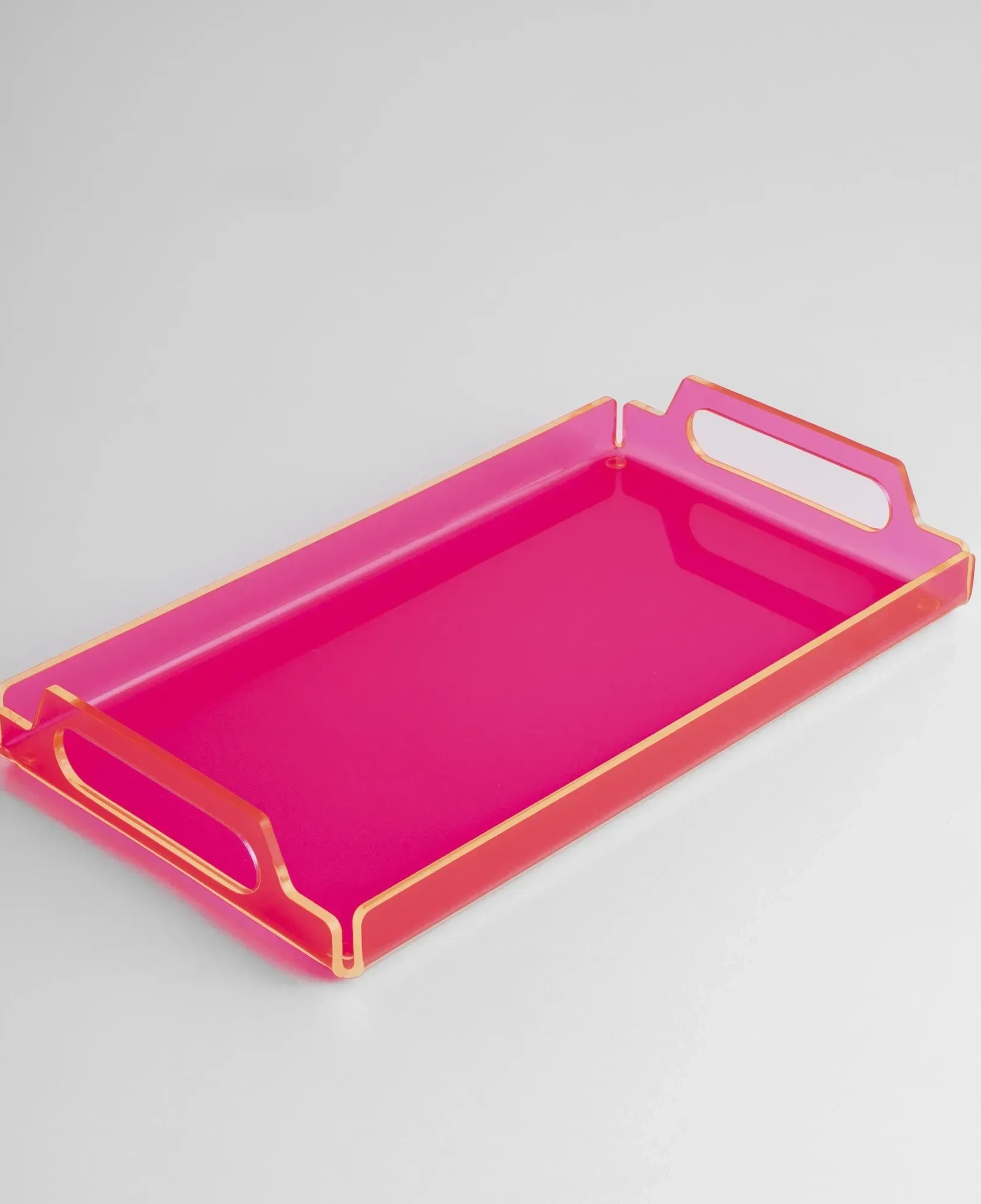 Qua Home Vasa Neon Pleksi Tepsi Pembe 35x20 cm