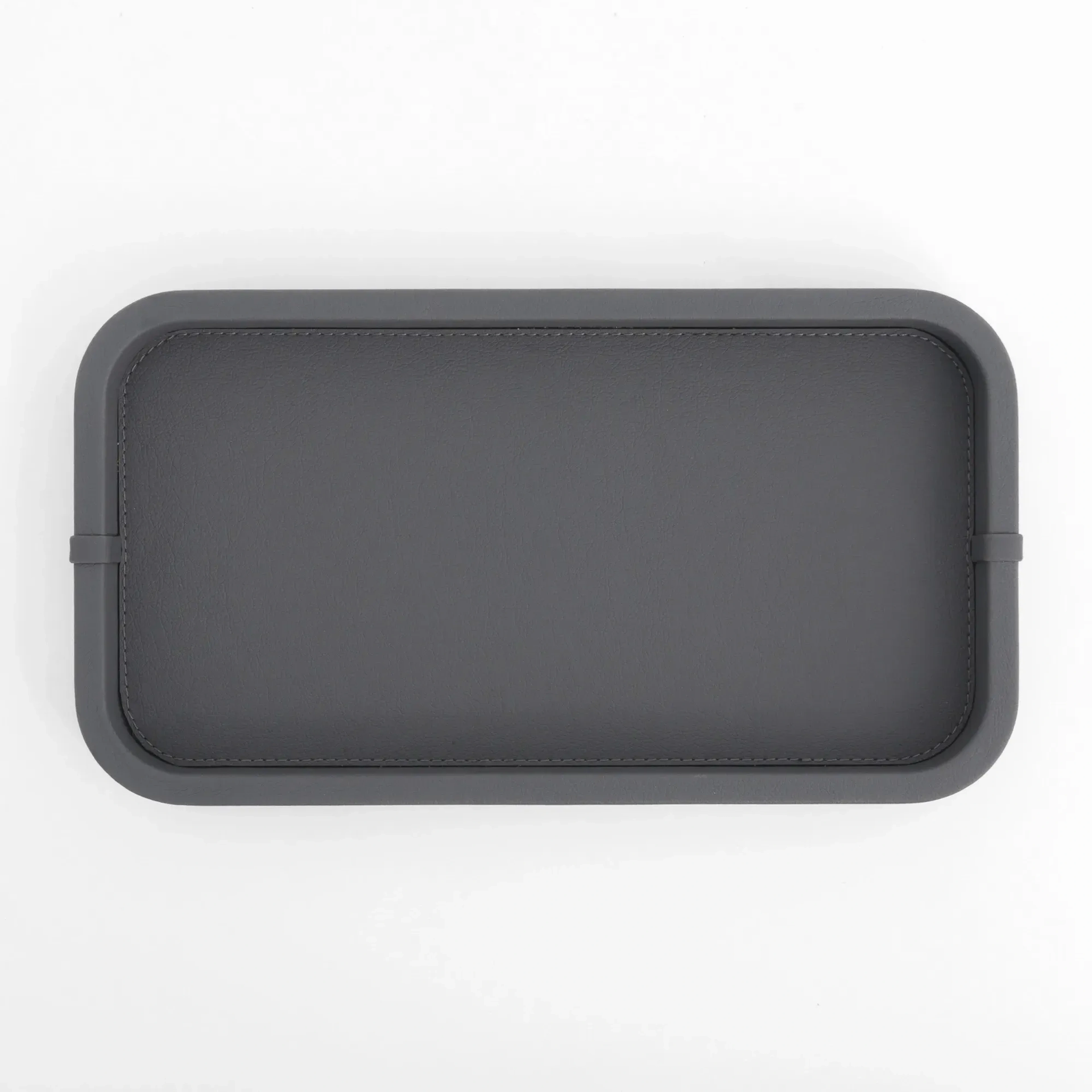 Qua Home Marta Dekoratif Deri Tepsi Antrasit 35x19x3 cm