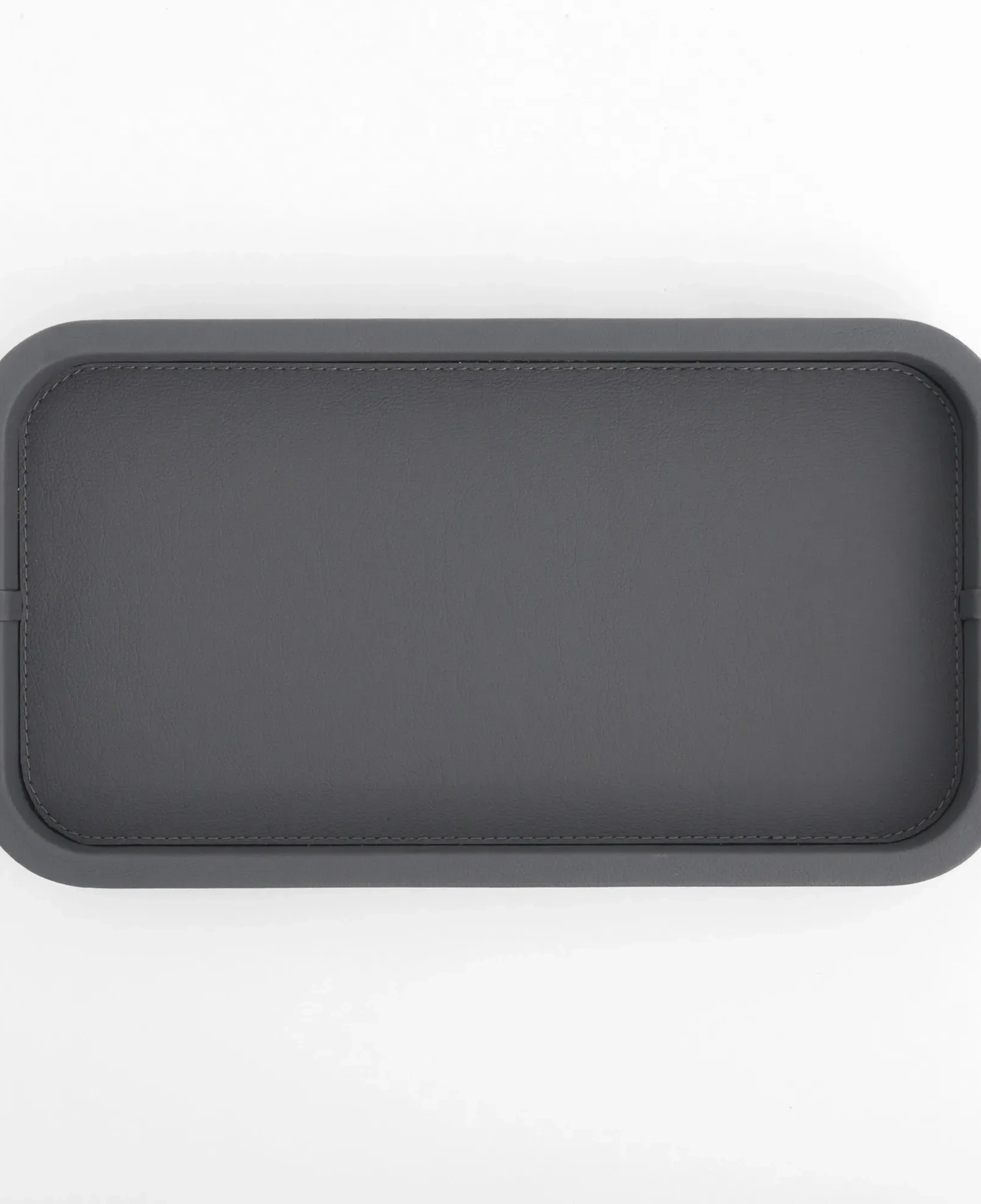 Qua Home Marta Dekoratif Deri Tepsi Antrasit 35x19x3 cm