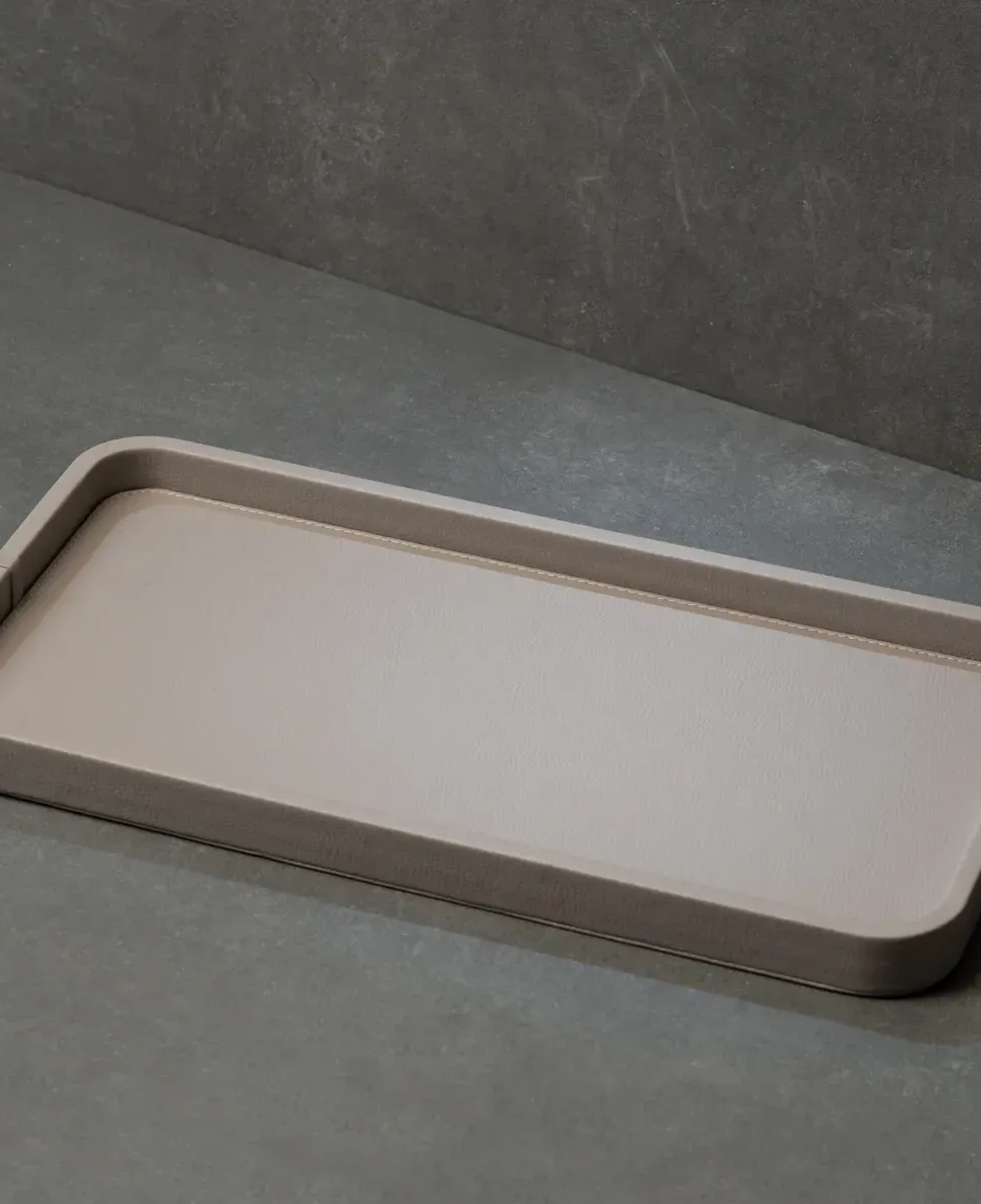 Qua Home Marta Dekoratif Deri Tepsi Vizon 50x27x3 cm