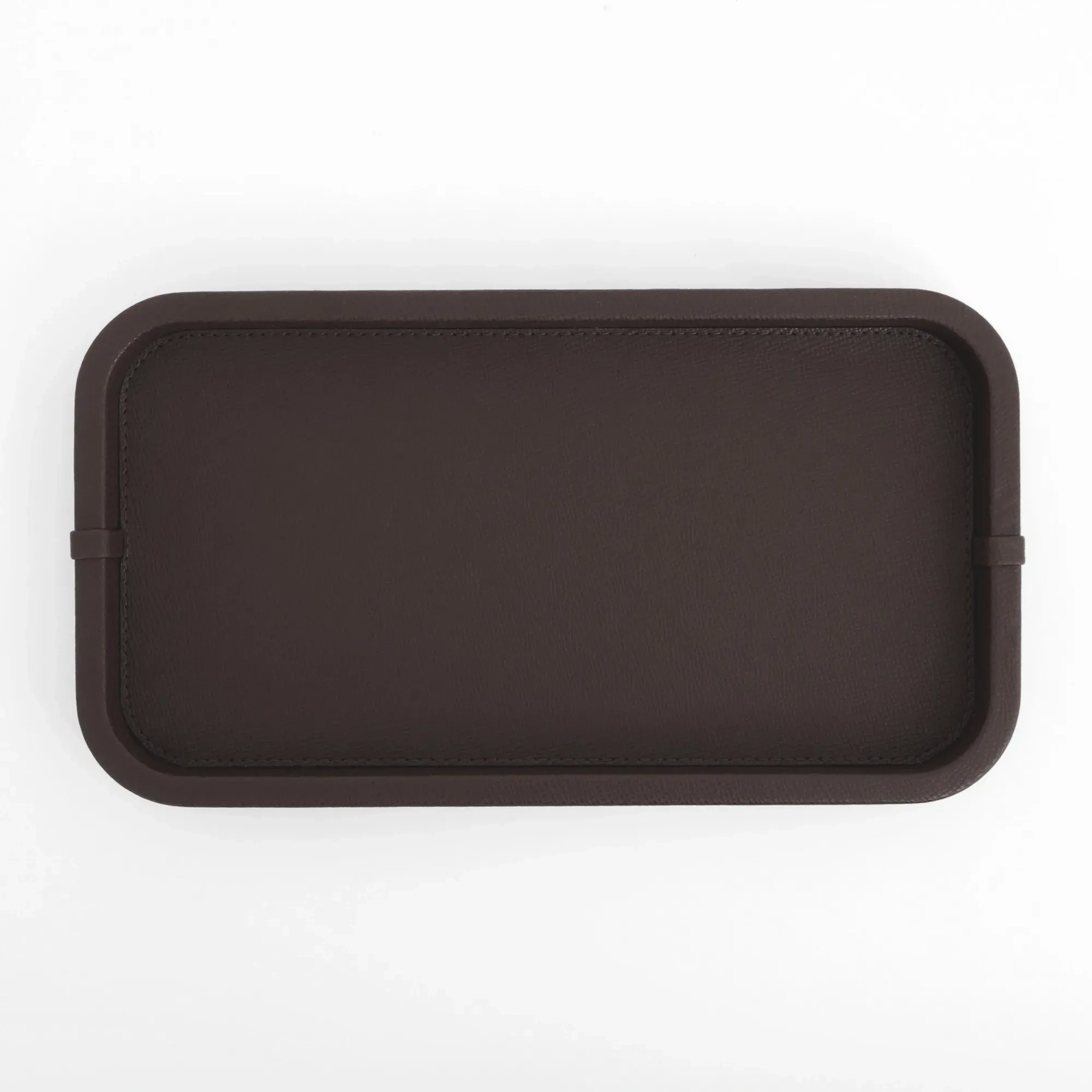 Qua Home Marta Dekoratif Deri Tepsi Koyu Kahverengi 35x19x3 cm