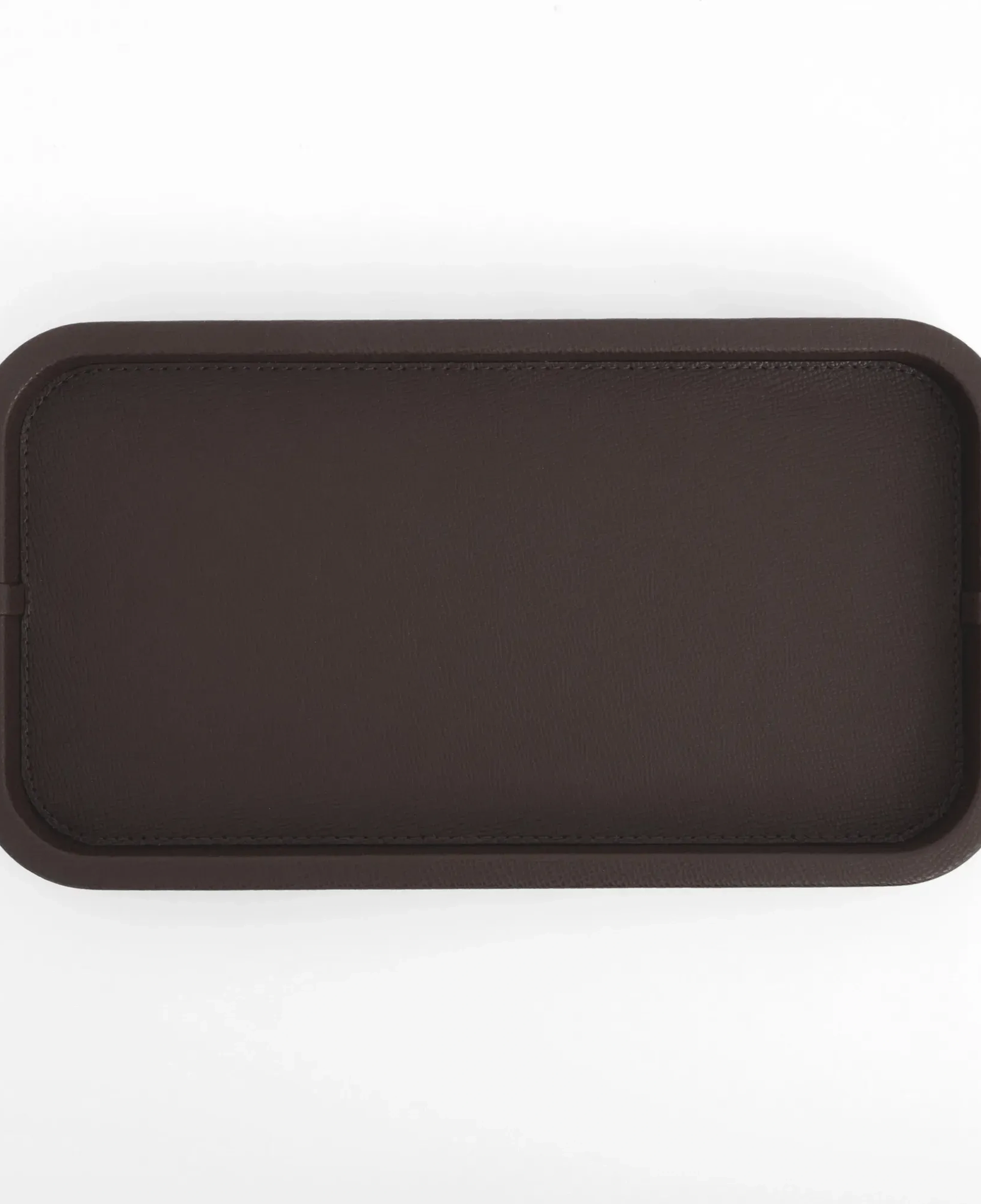 Qua Home Marta Dekoratif Deri Tepsi Koyu Kahverengi 35x19x3 cm