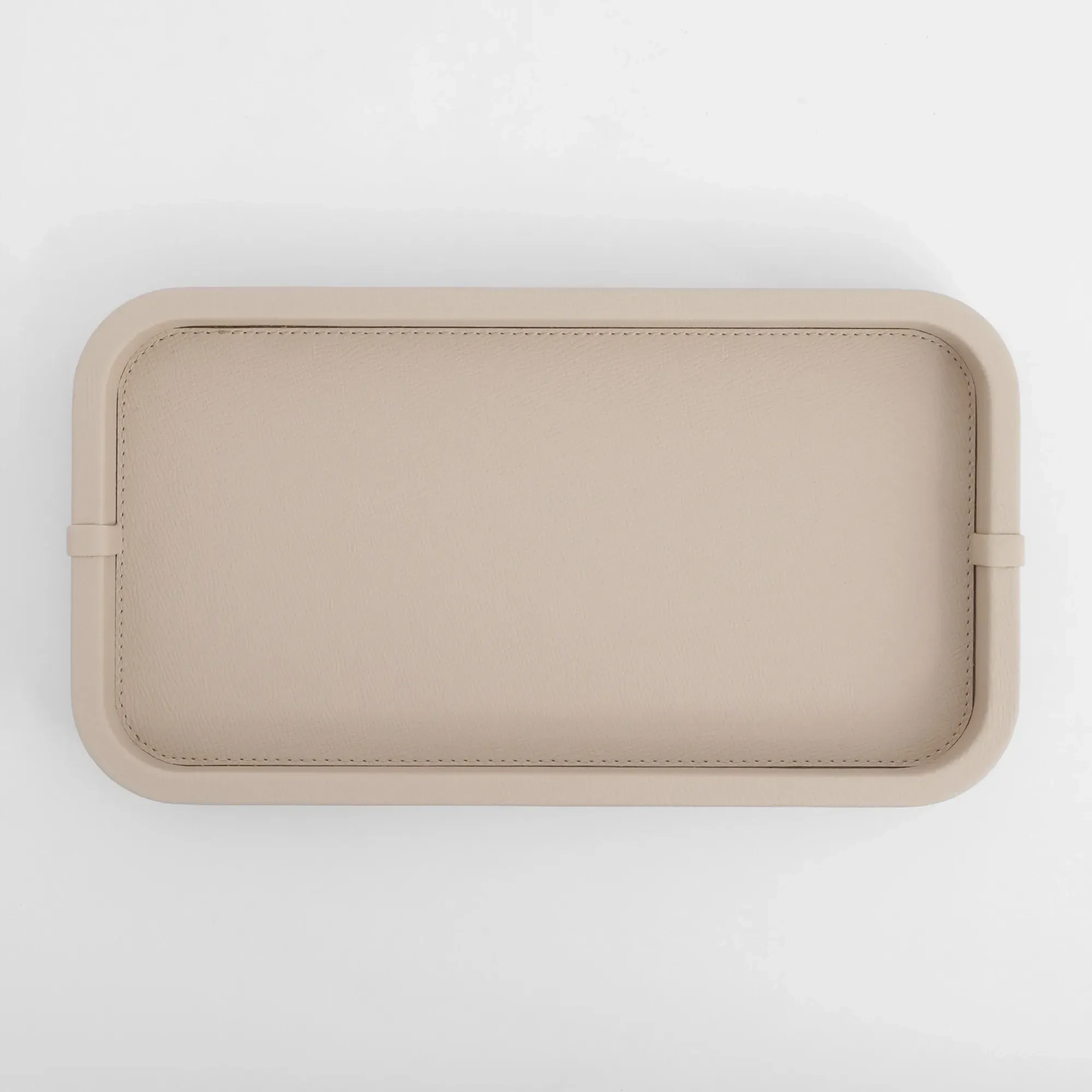 Qua Home Marta Dekoratif Deri Tepsi Krem 35x19x3 cm