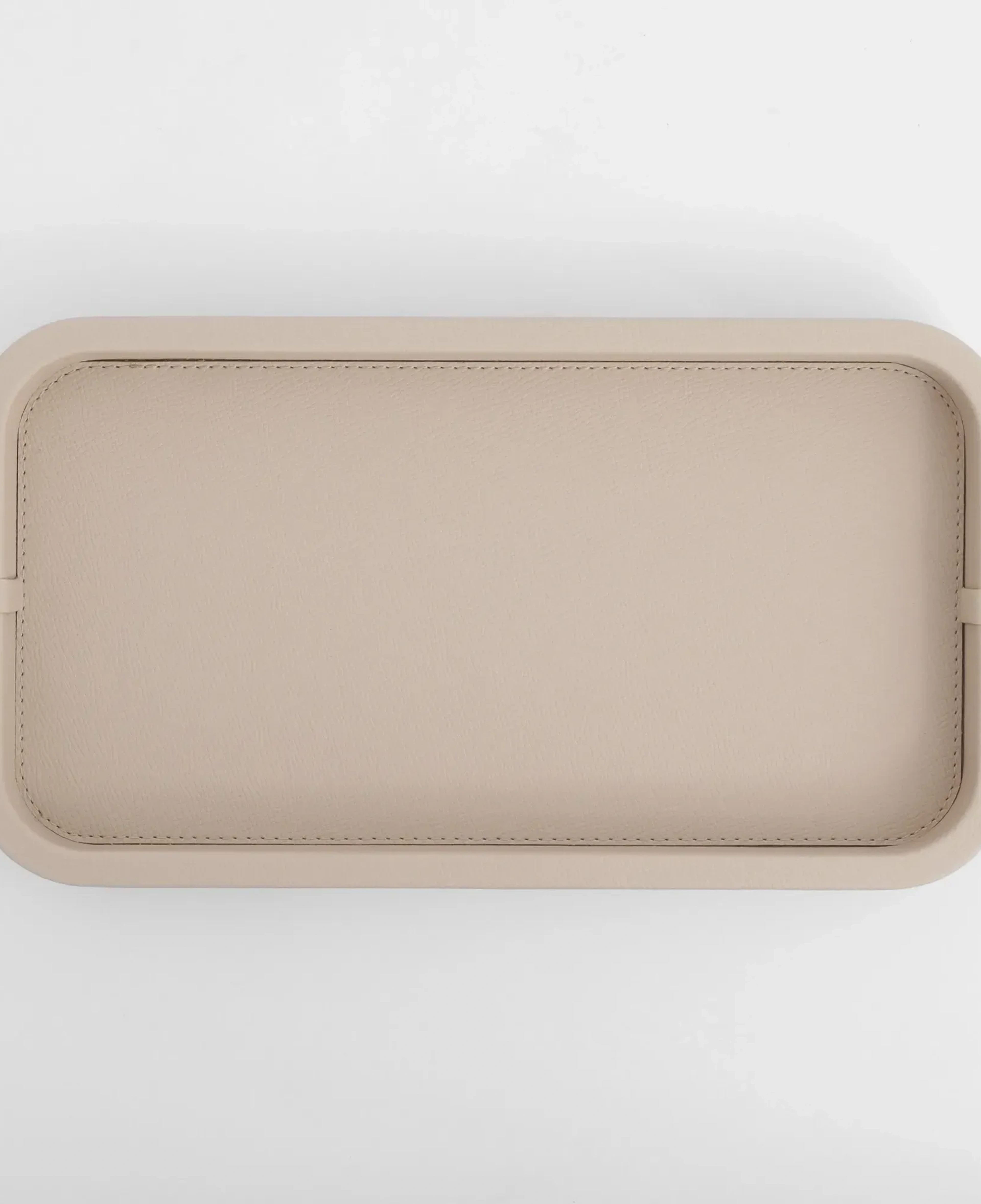 Qua Home Marta Dekoratif Deri Tepsi Krem 35x19x3 cm