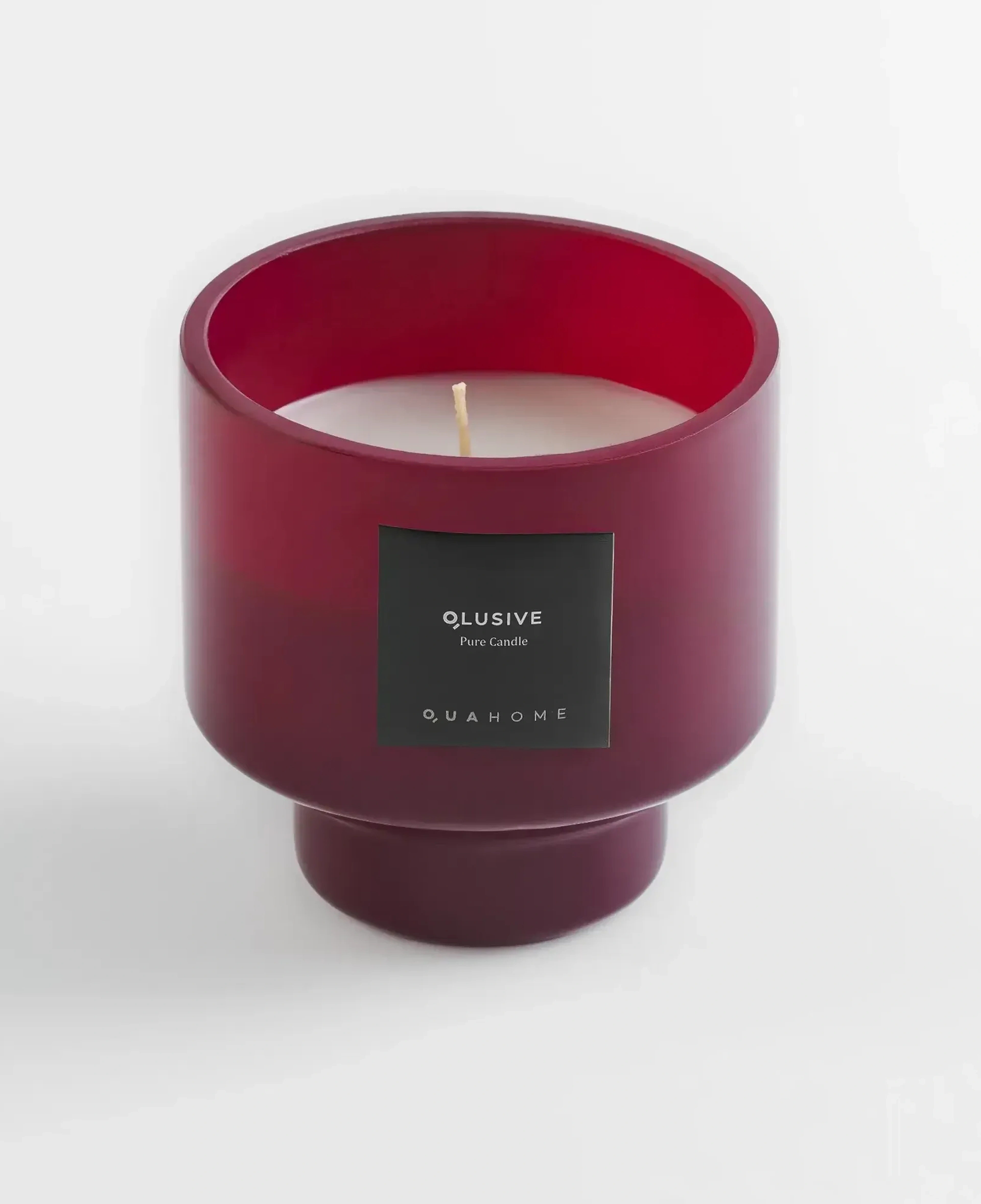 Qua Home Lois Cam Kapaklı Bordo Mum 350 Gr