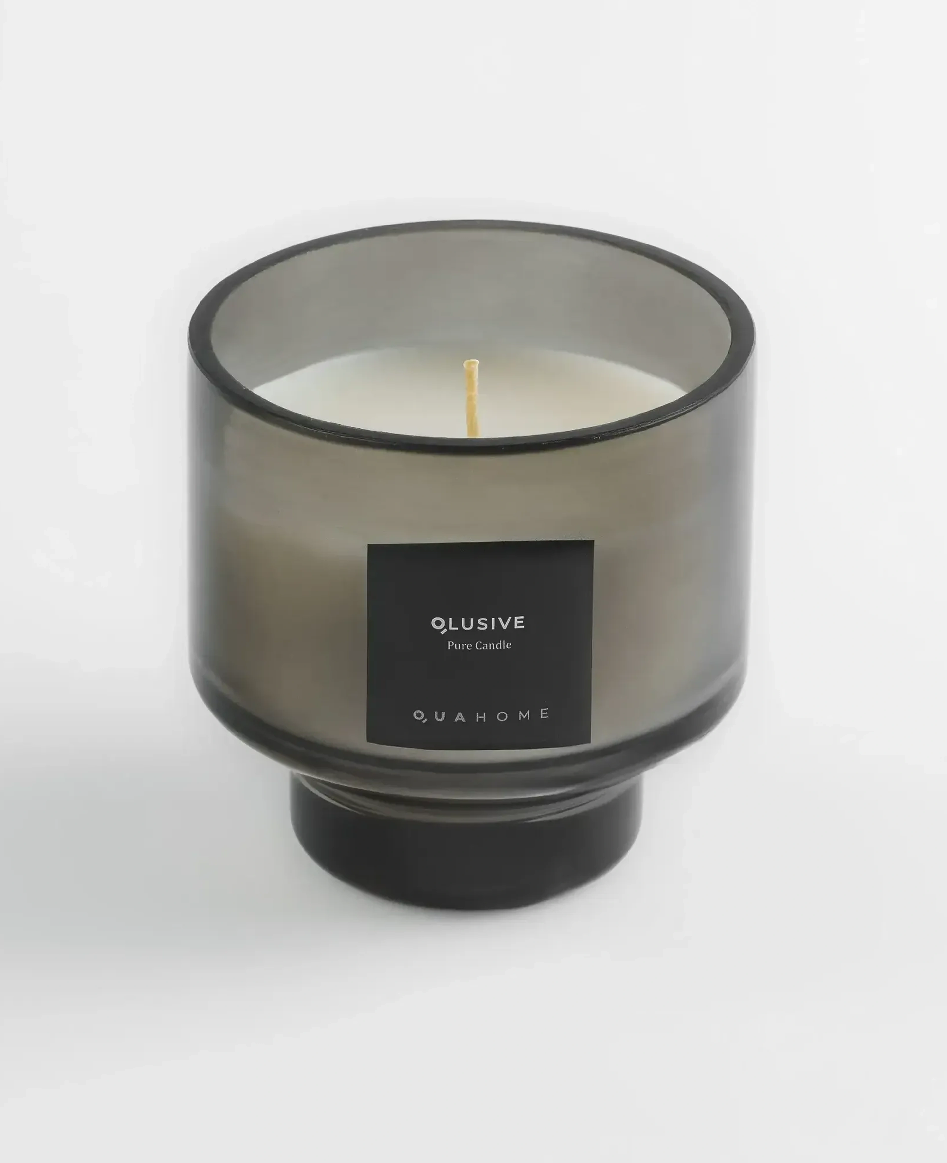 Qua Home Lois Cam Kapaklı Antrasit Mum 350 Gr