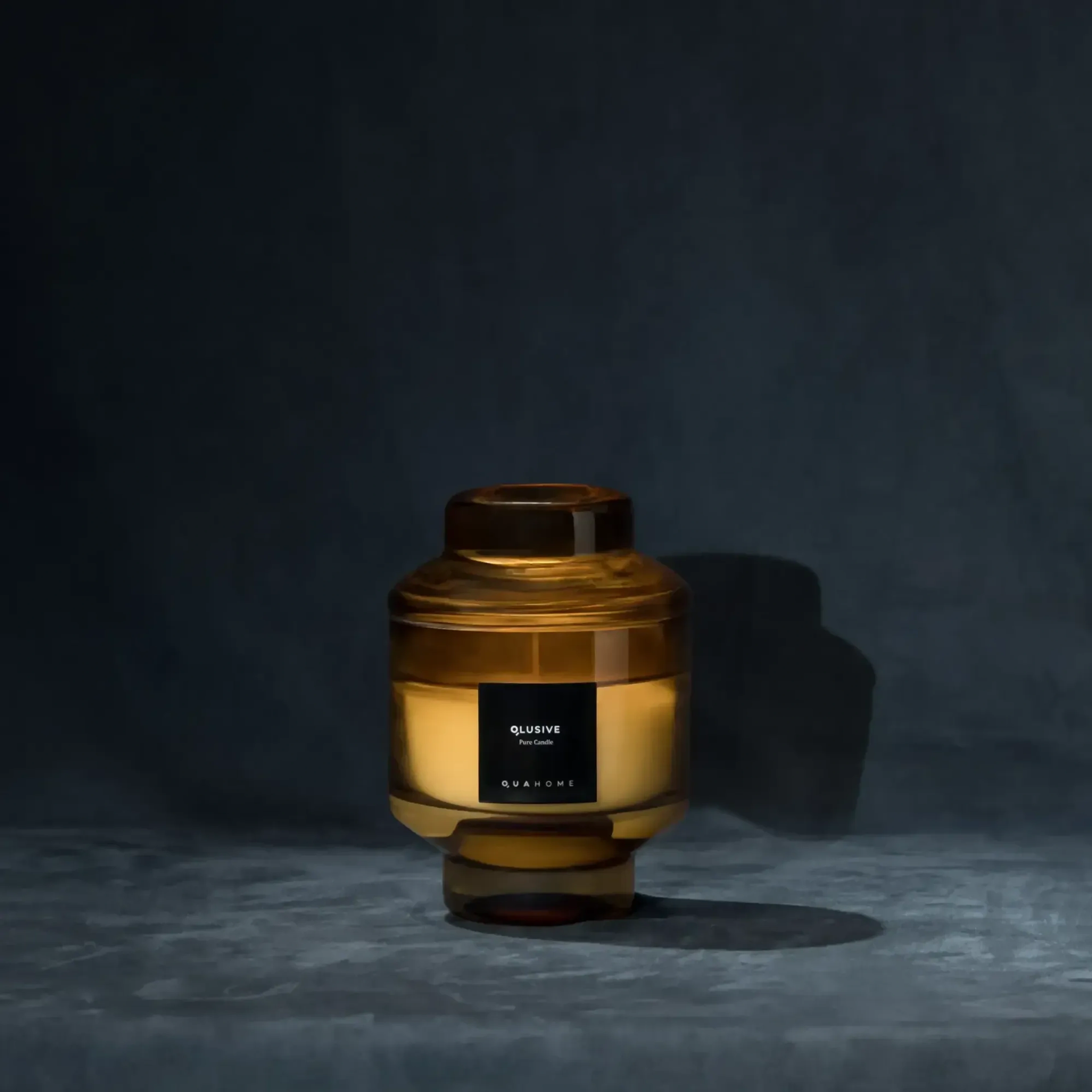 Qua Home Lois Cam Kapaklı Amber Mum 350 Gr