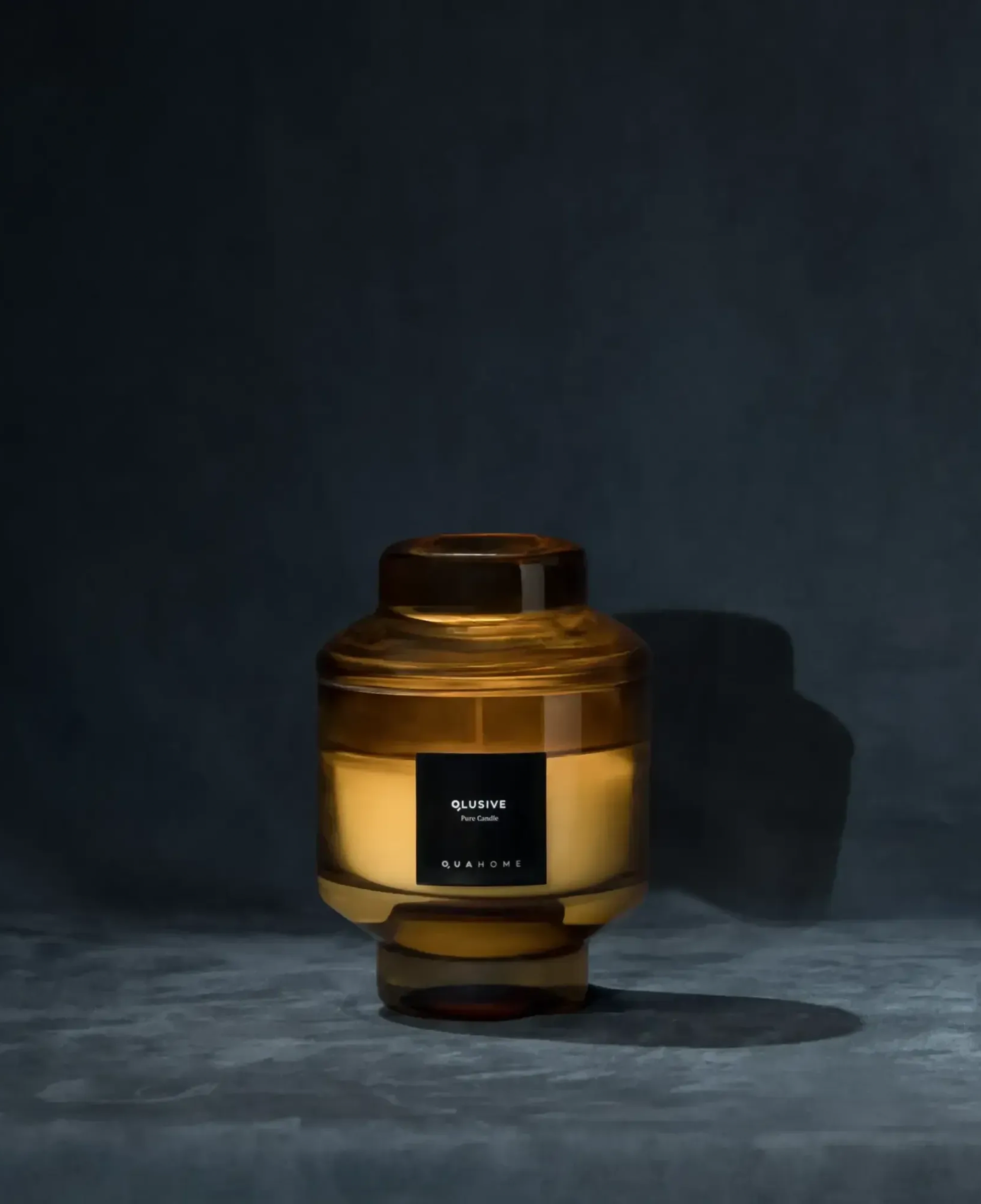 Qua Home Lois Cam Kapaklı Amber Mum 350 Gr