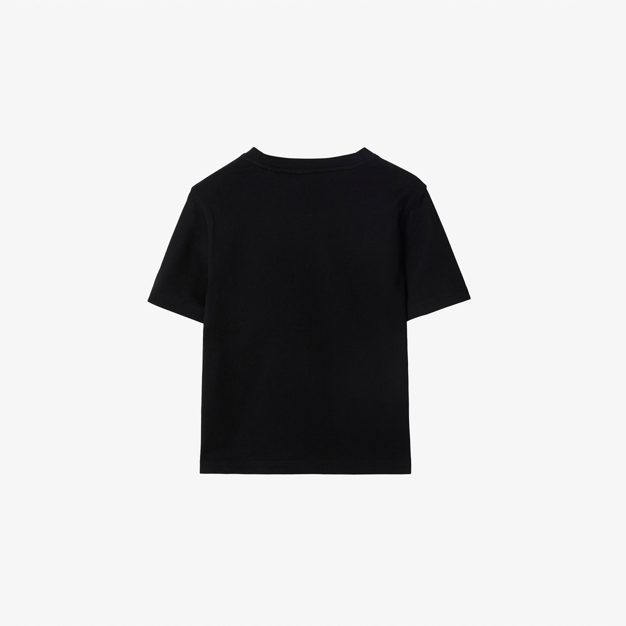 Burberry Cedar Label Cotton Çocuk Siyah T-Shirt