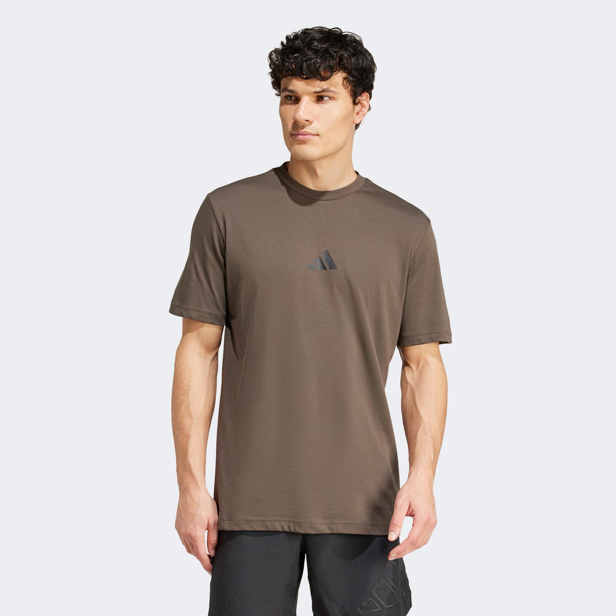 adidas Strength Graphic Erkek Kahverengi T-Shirt