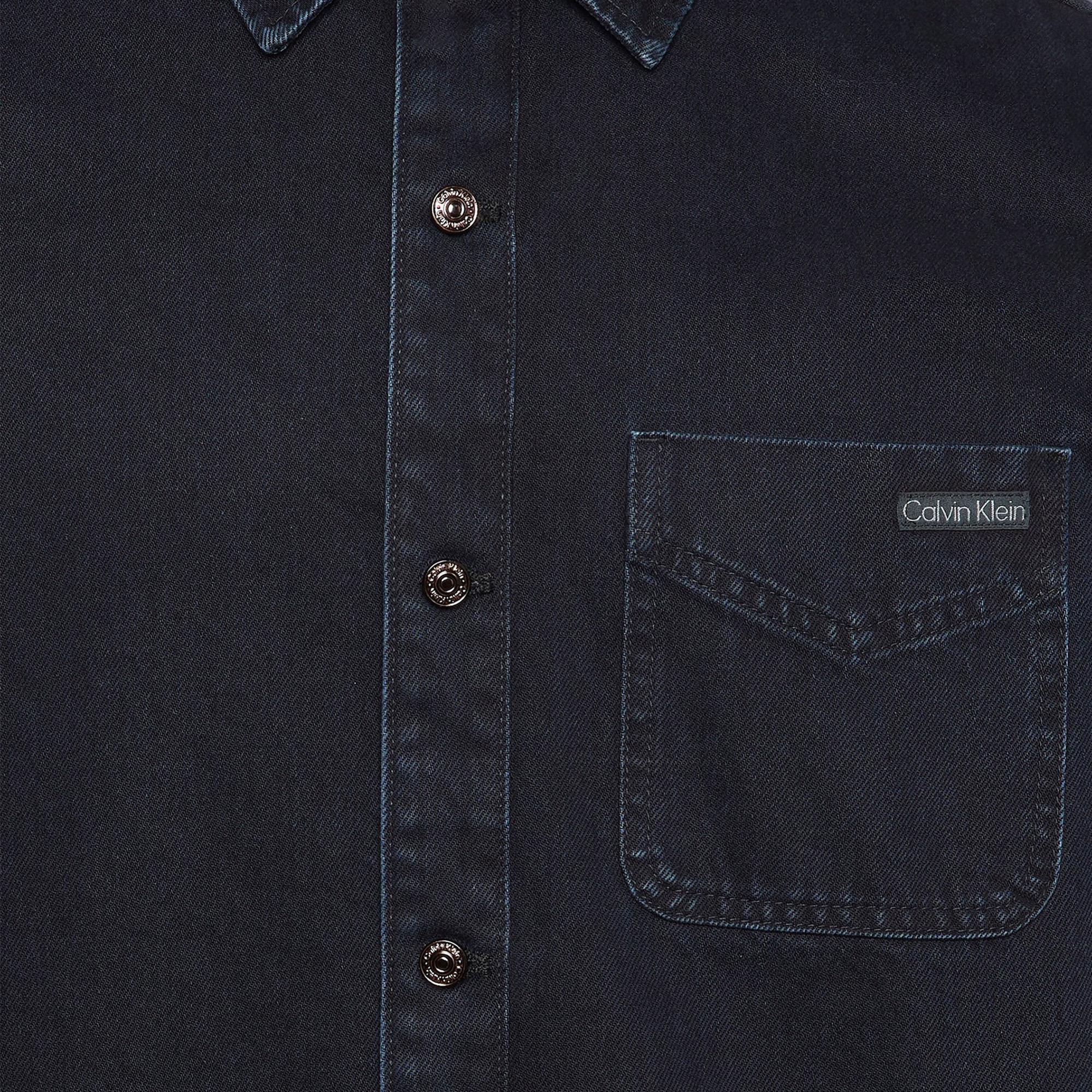Calvin Klein Blue Black Stone 90S Overshirt Erkek Mavi Gömlek