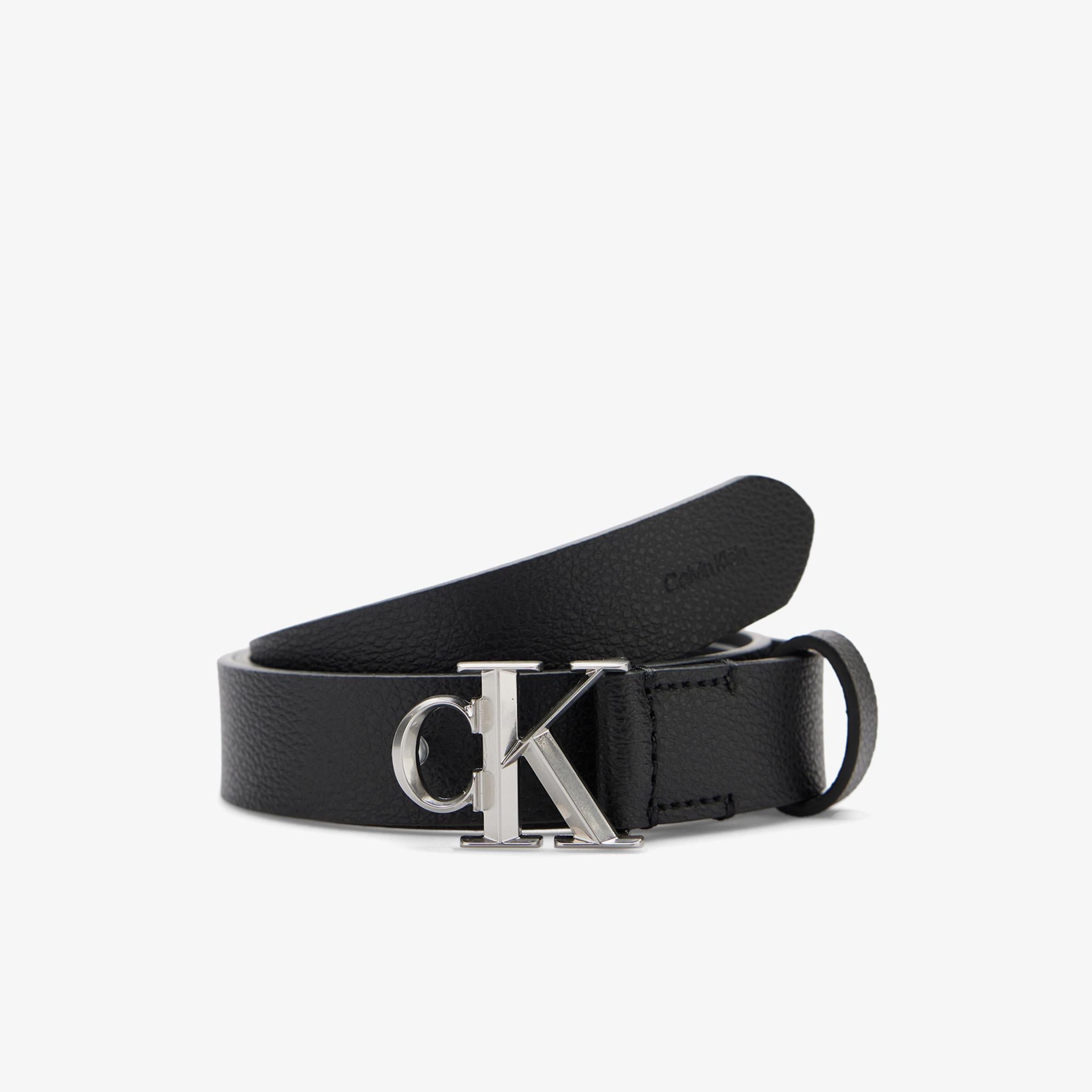 Calvin Klein Facet Buckle Pebble 25mm Kadın Siyah Kemer