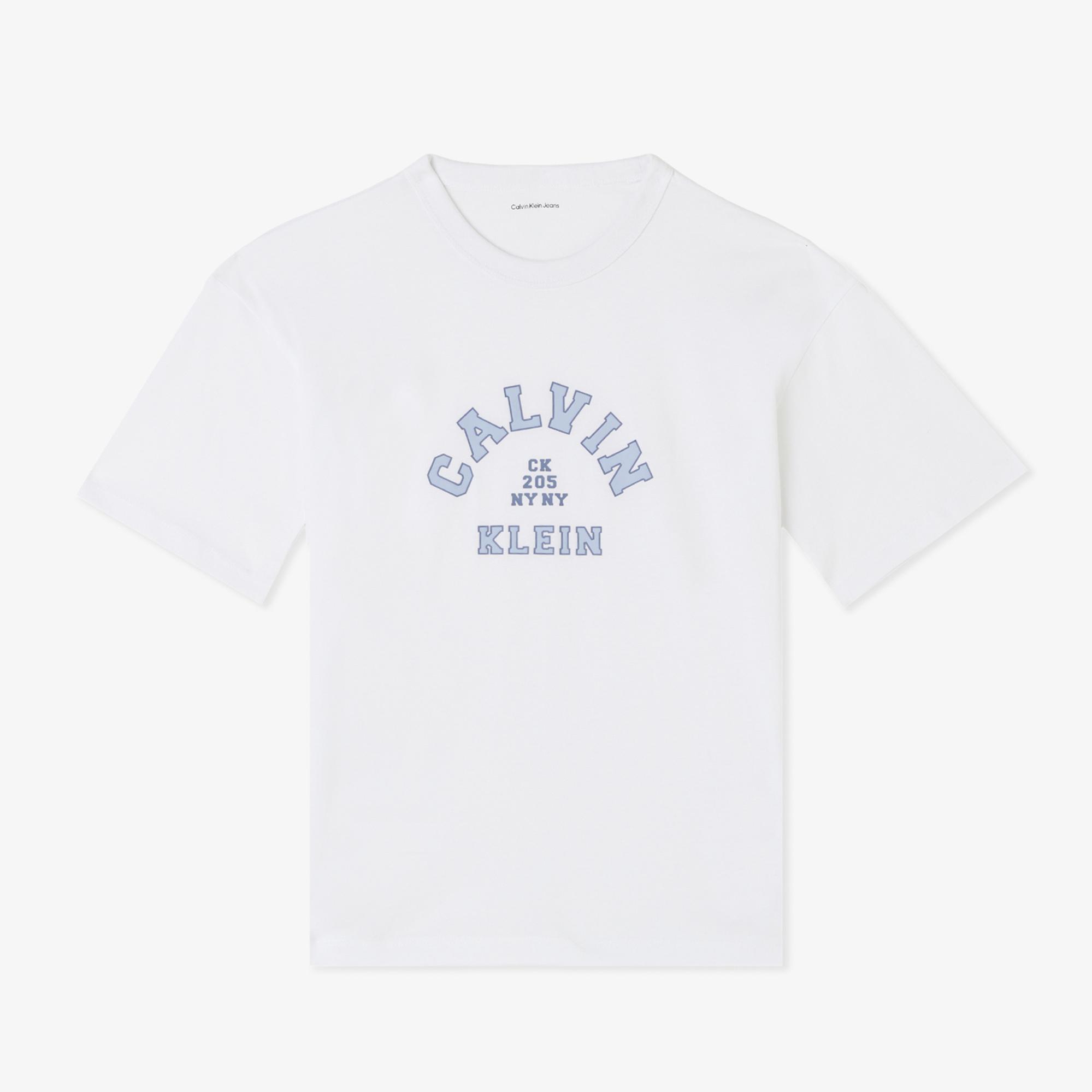 Calvin Klein Varsity Graphic Çocuk Beyaz T-Shirt