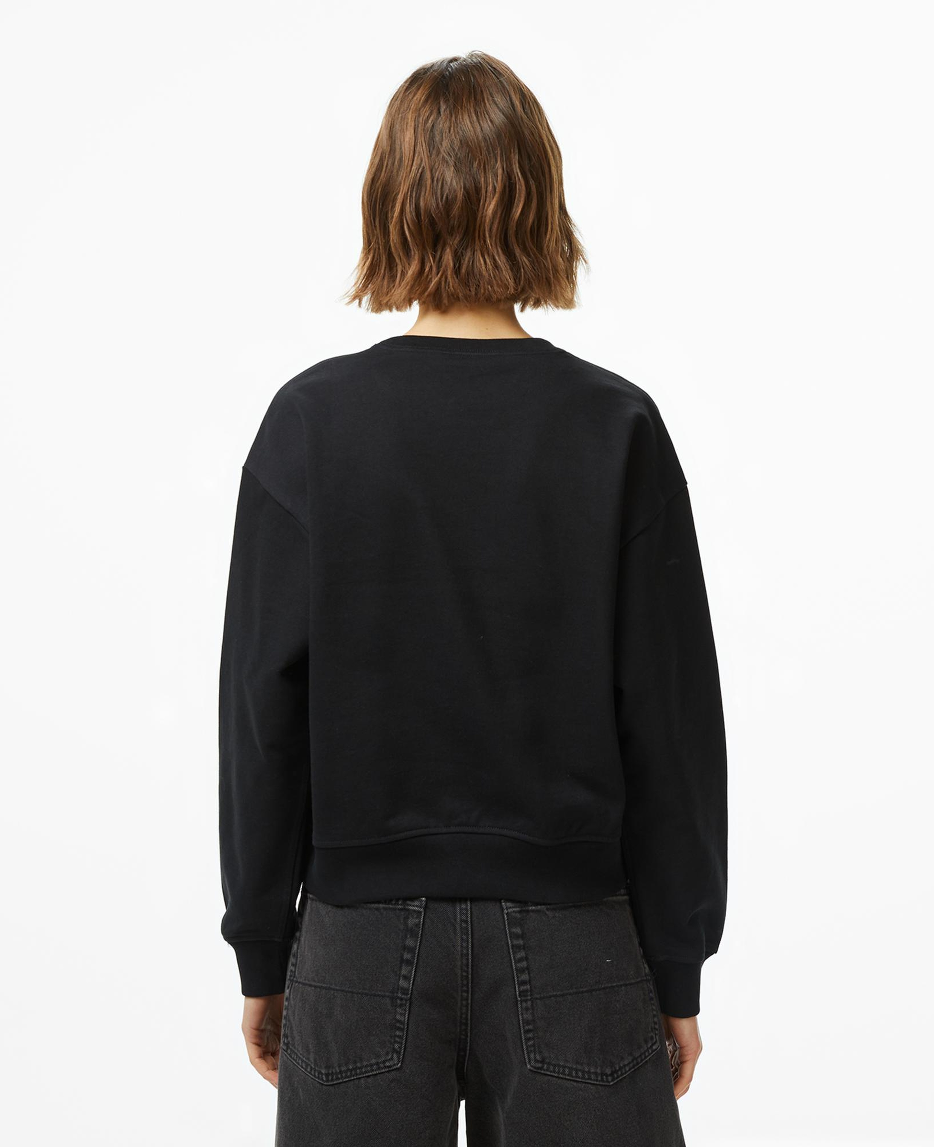 Calvin Klein Monologo French Terry Kadın Siyah Sweatshirt