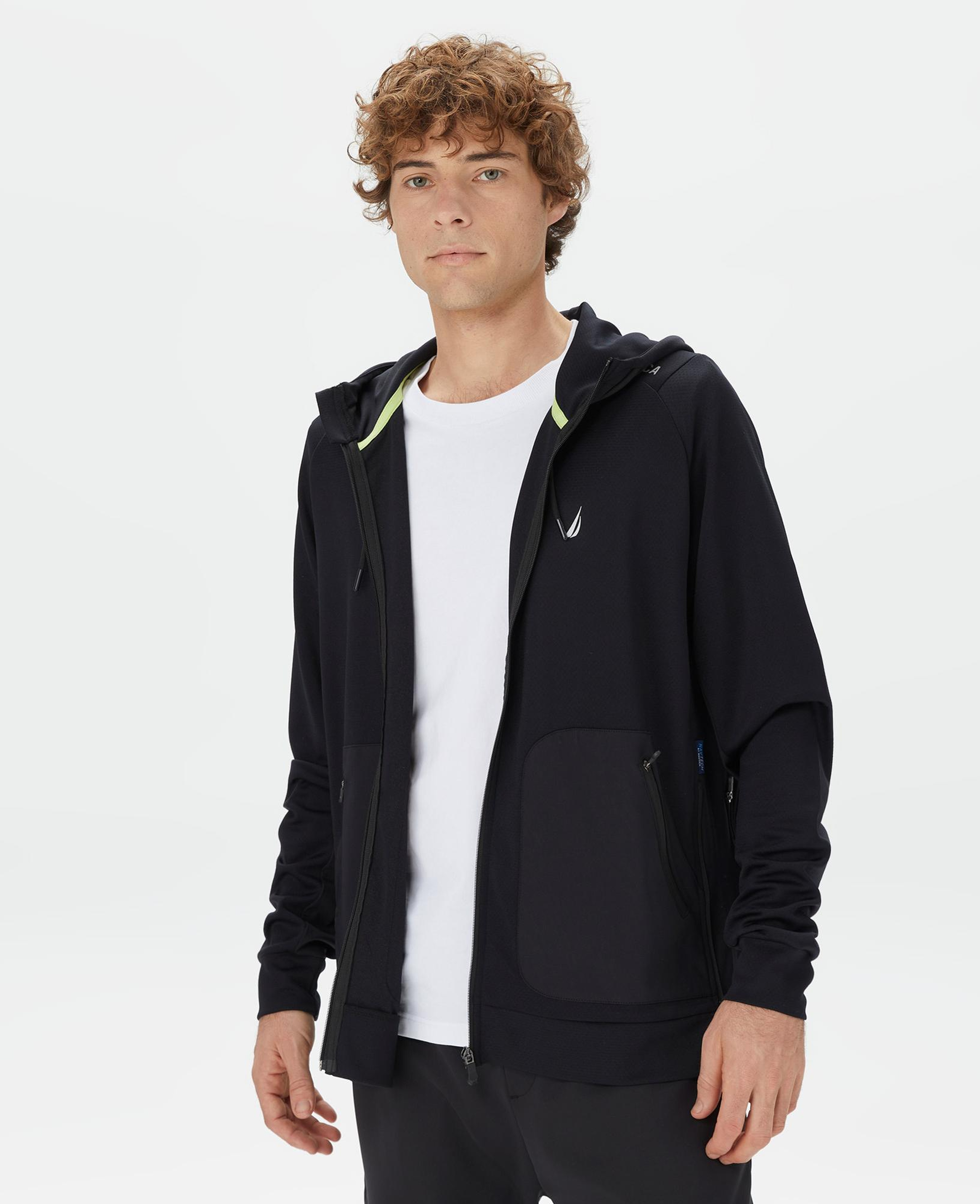 Nautica Erkek Siyah Standart Fit Kapüşonlu Sweatshirt