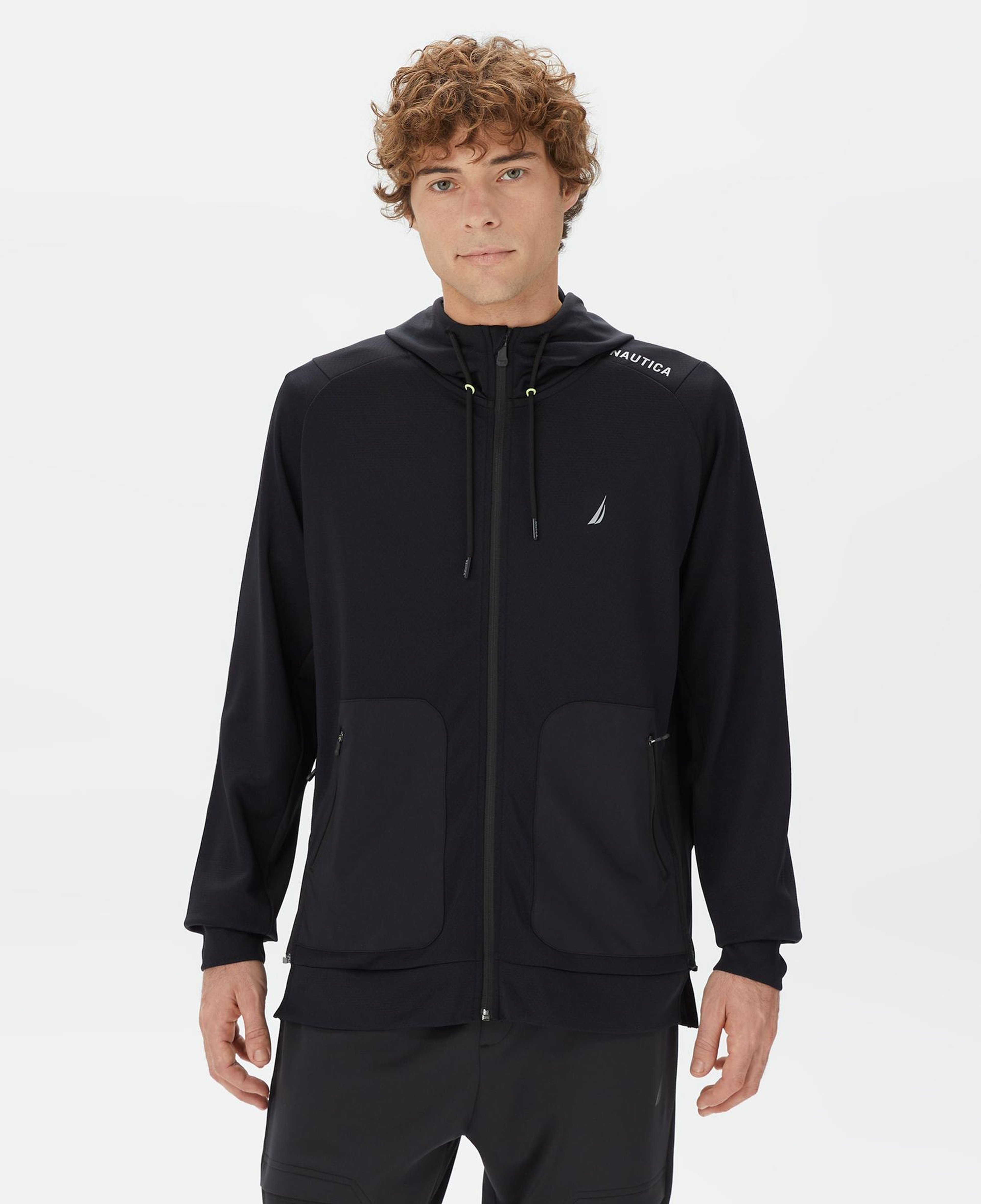 Nautica Erkek Siyah Standart Fit Kapüşonlu Sweatshirt