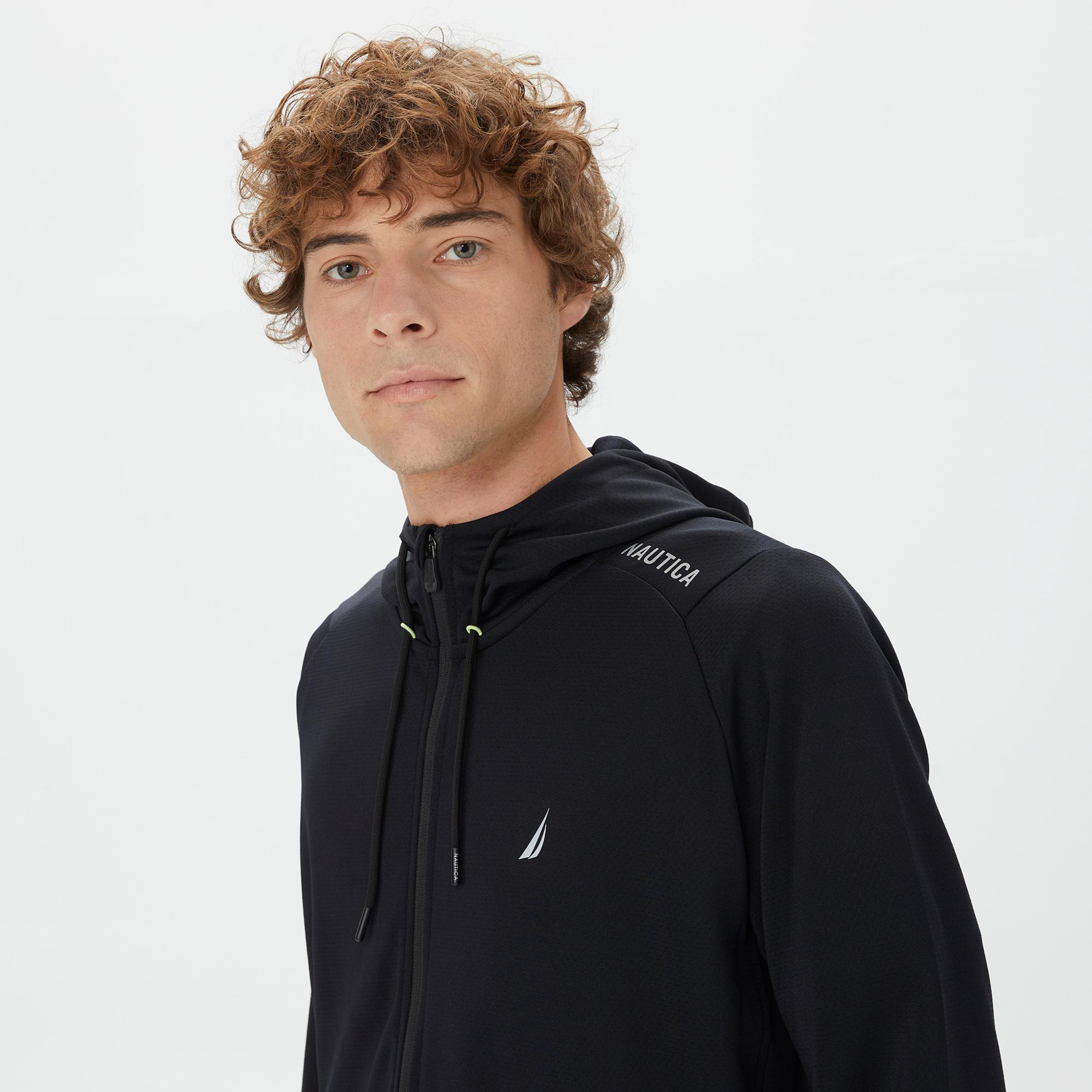 Nautica Erkek Siyah Standart Fit Kapüşonlu Sweatshirt