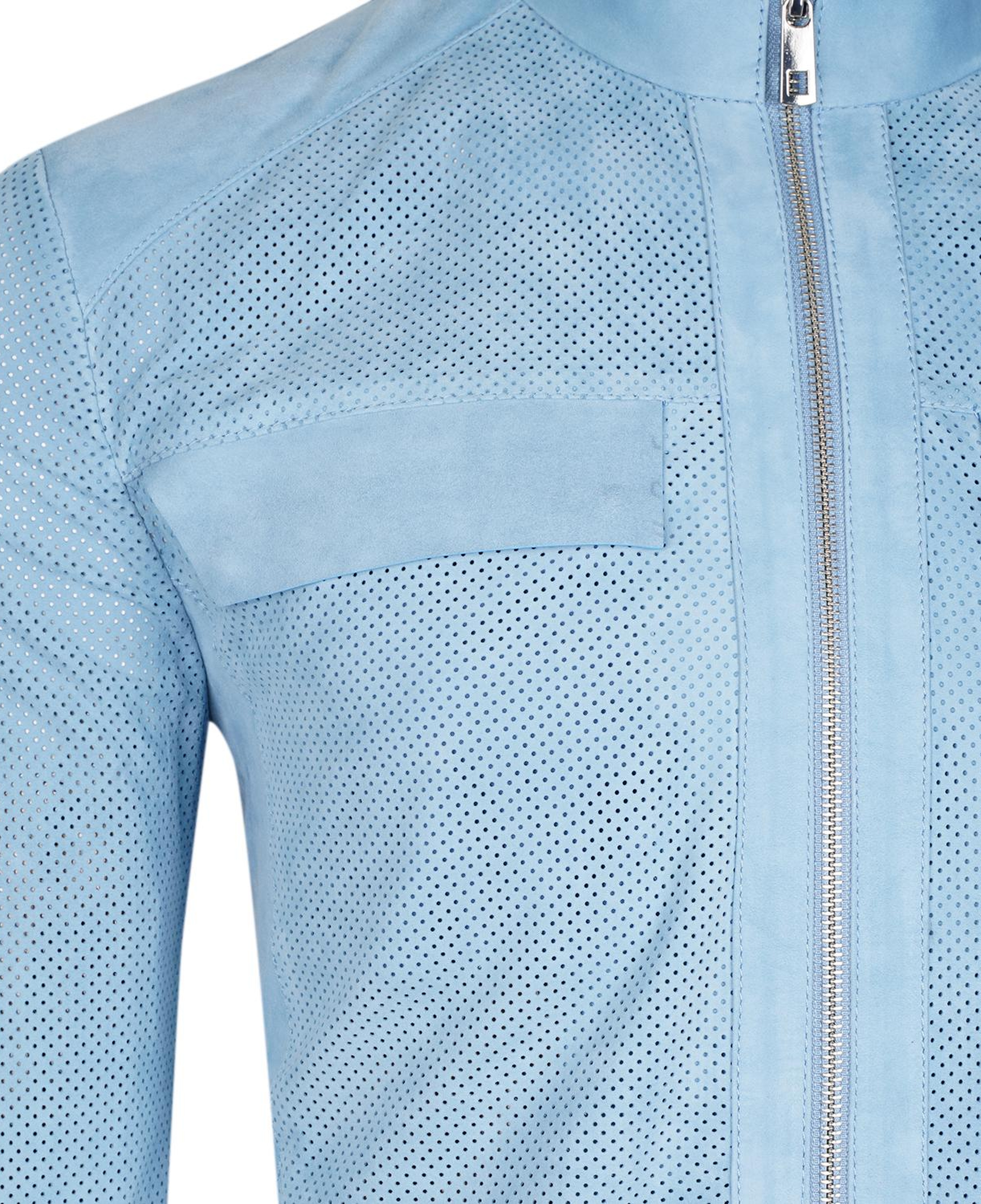 Zelmira Mavi Erkek Perfore Süet Deri Ceket