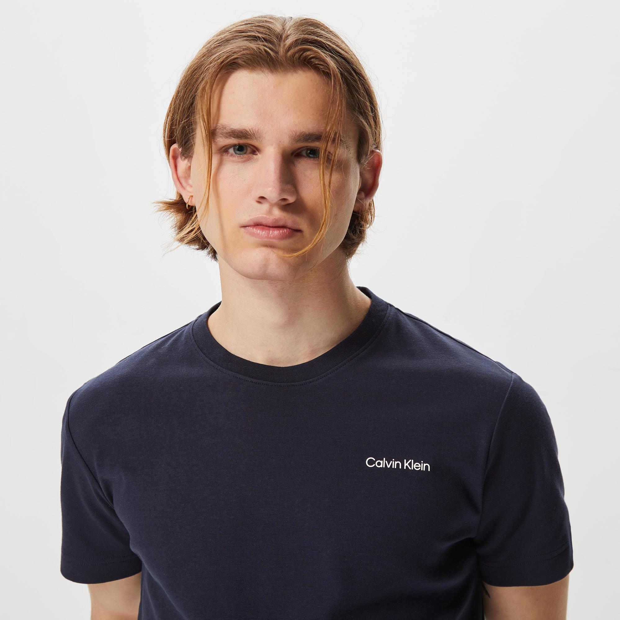 Calvin Klein Micro Logo Interlock Erkek Lacivert T-Shirt