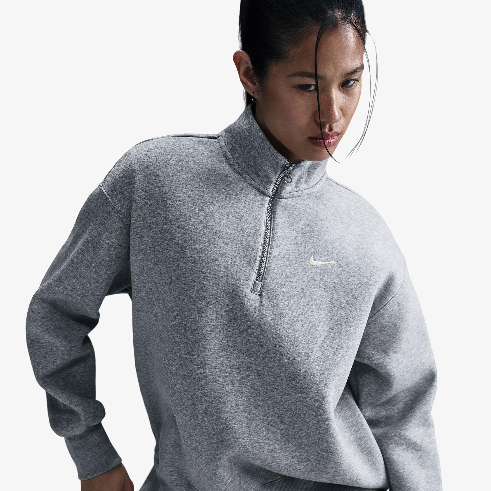 Nike Sportswear Phoenix Fleece Kadın Gri Sweatshirt