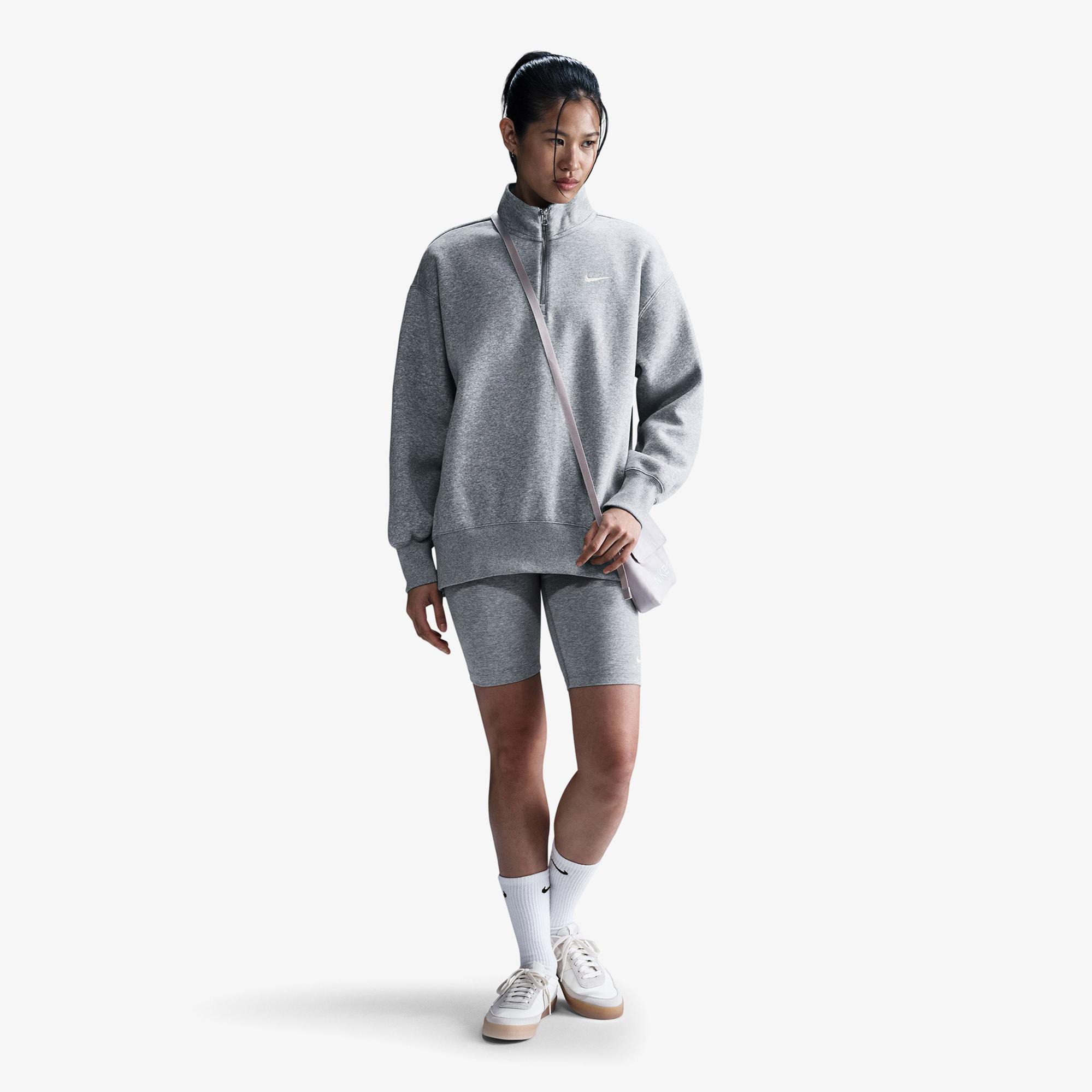 Nike Sportswear Phoenix Fleece Kadın Gri Sweatshirt