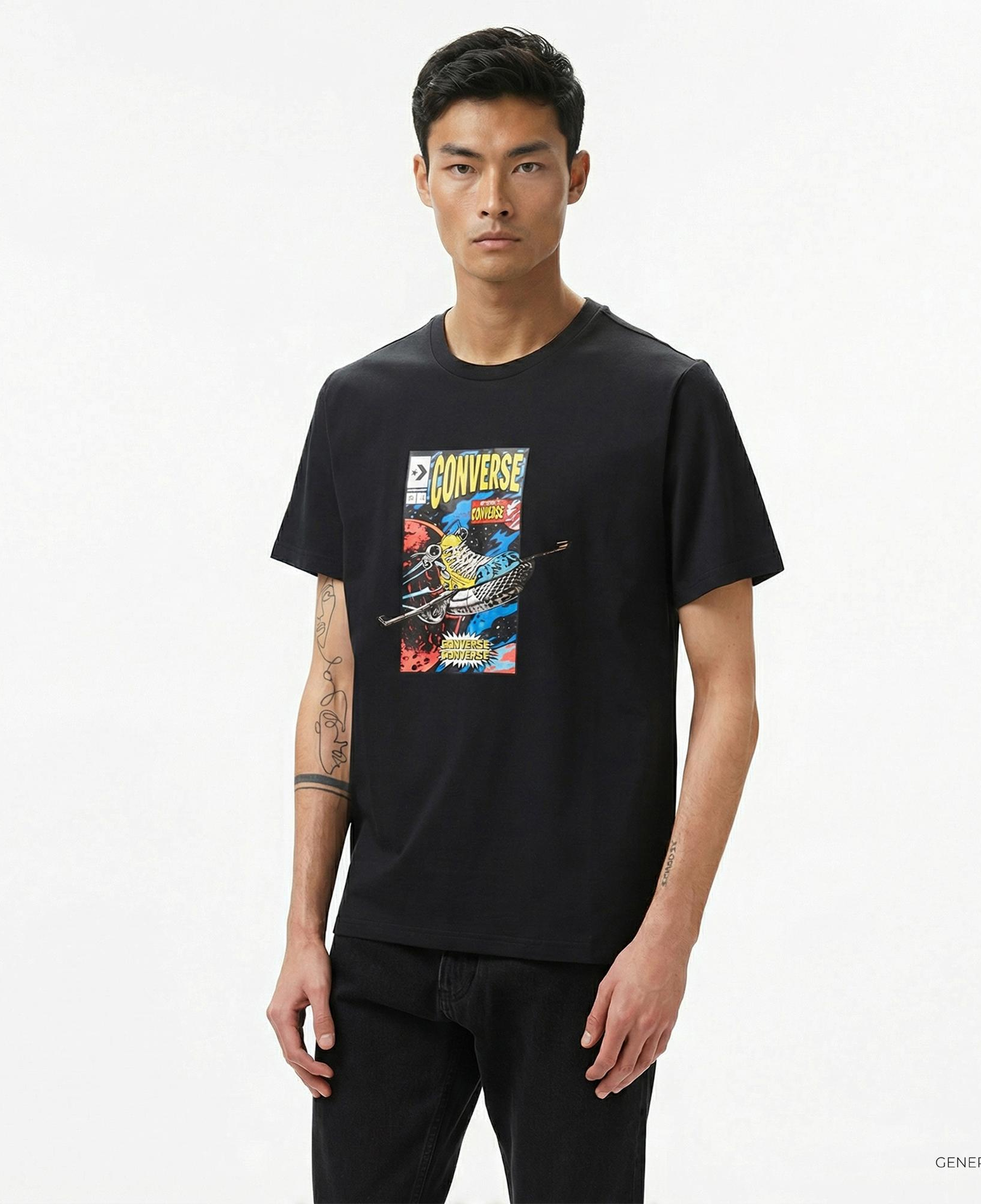 Converse Comic Cover Erkek Siyah T-Shirt