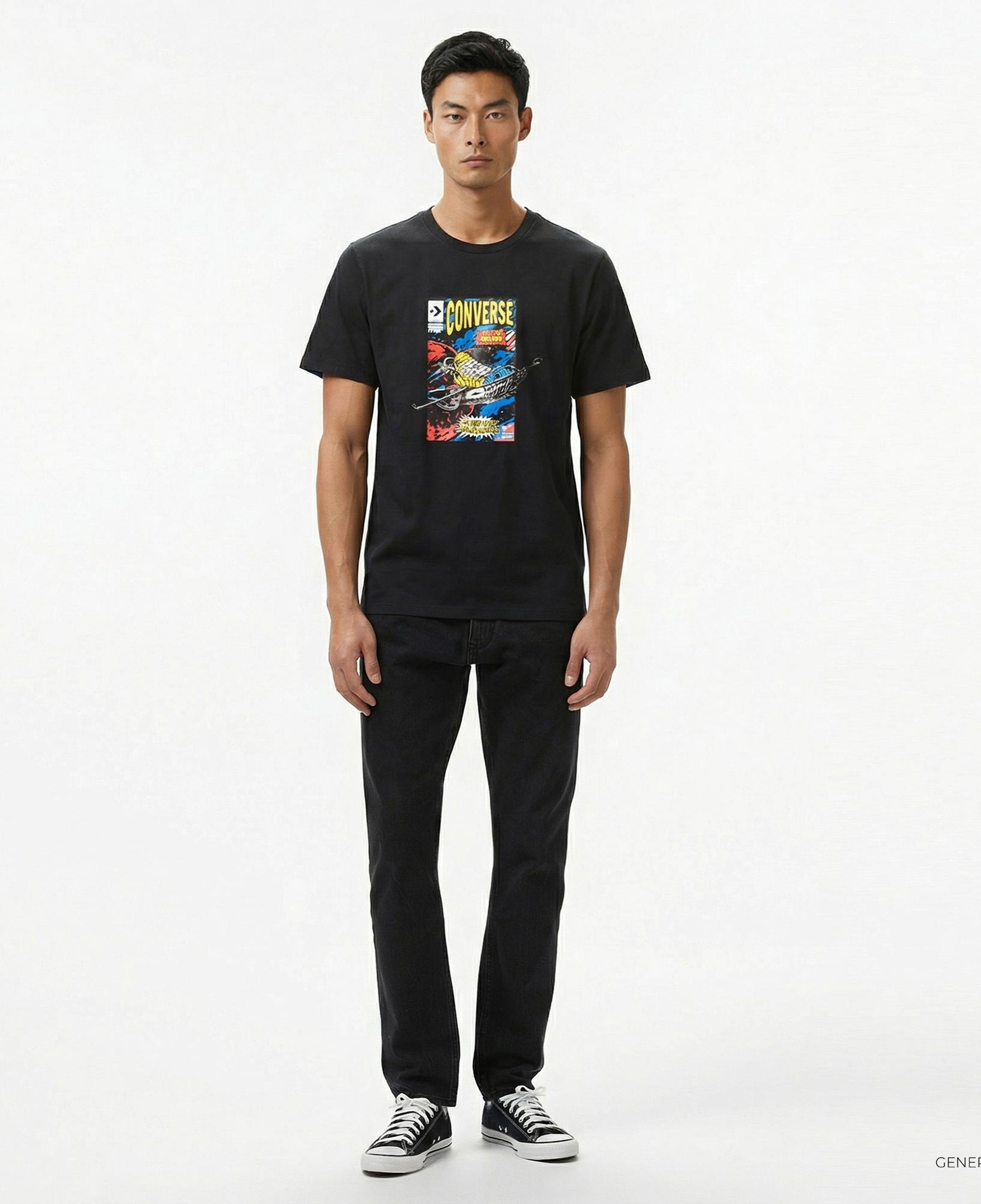 Converse Comic Cover Erkek Siyah T-Shirt