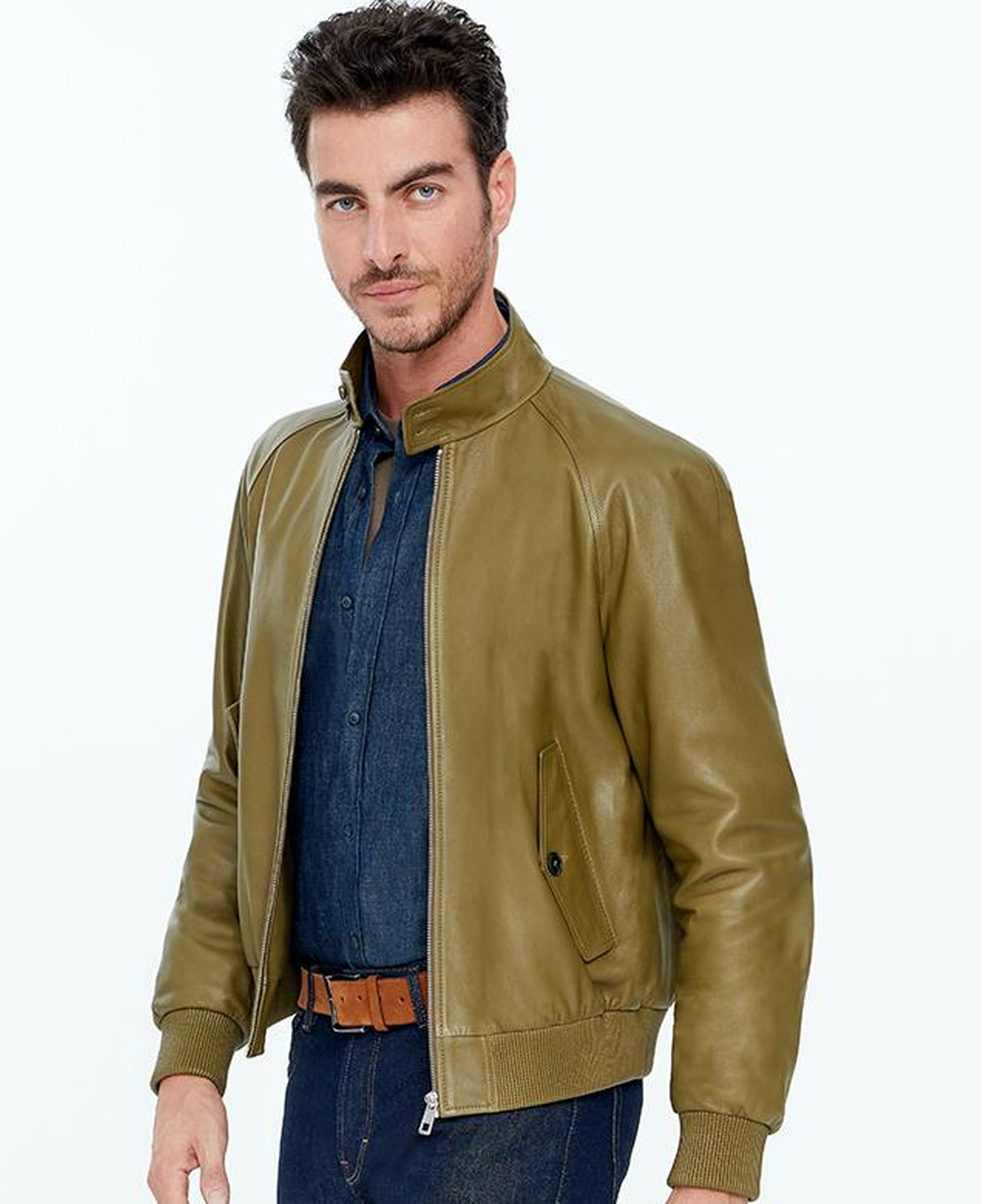 Akando Haki Erkek Bomber Deri Ceket