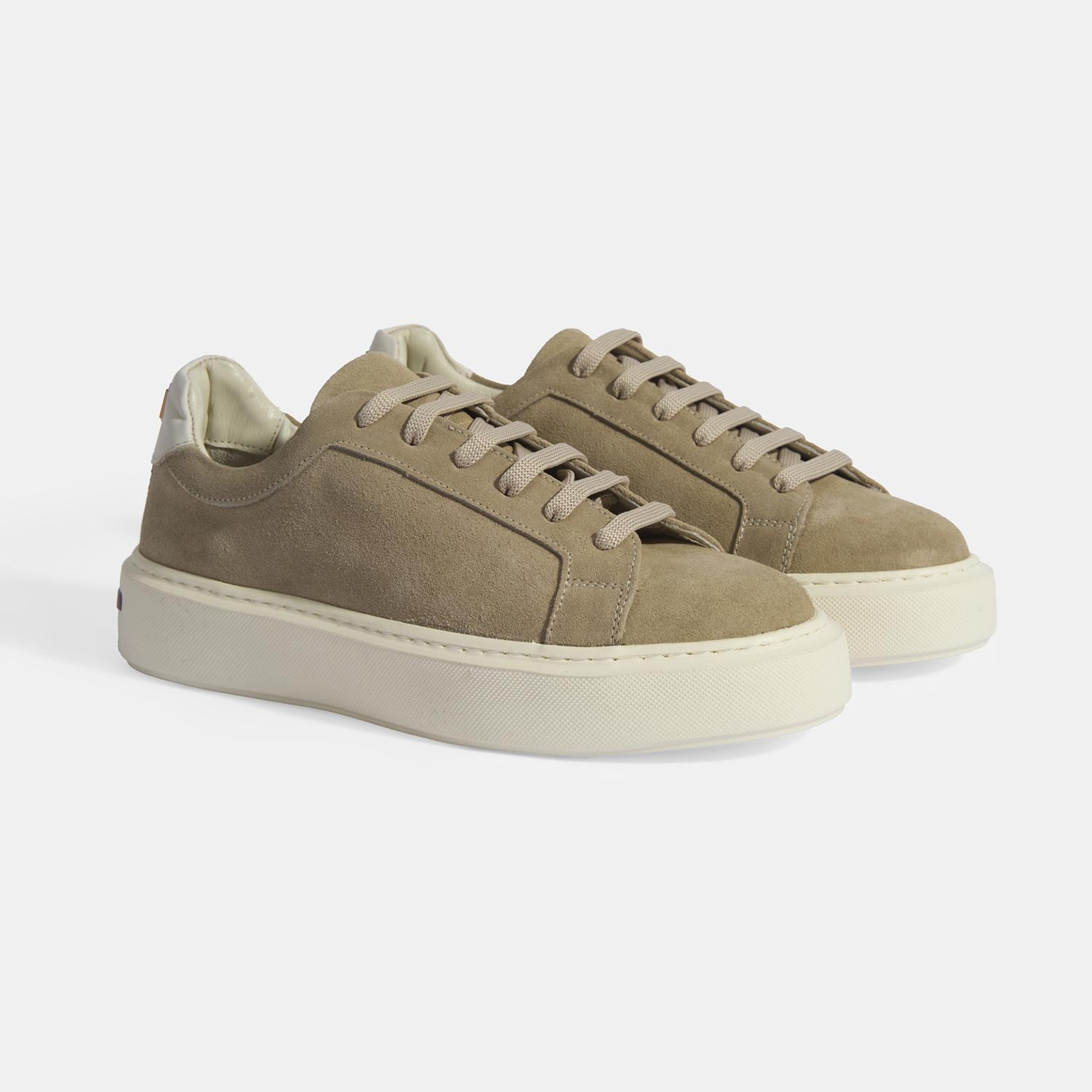 Kadın Bej Bağcıklı Süet Günlük Ayakkabı