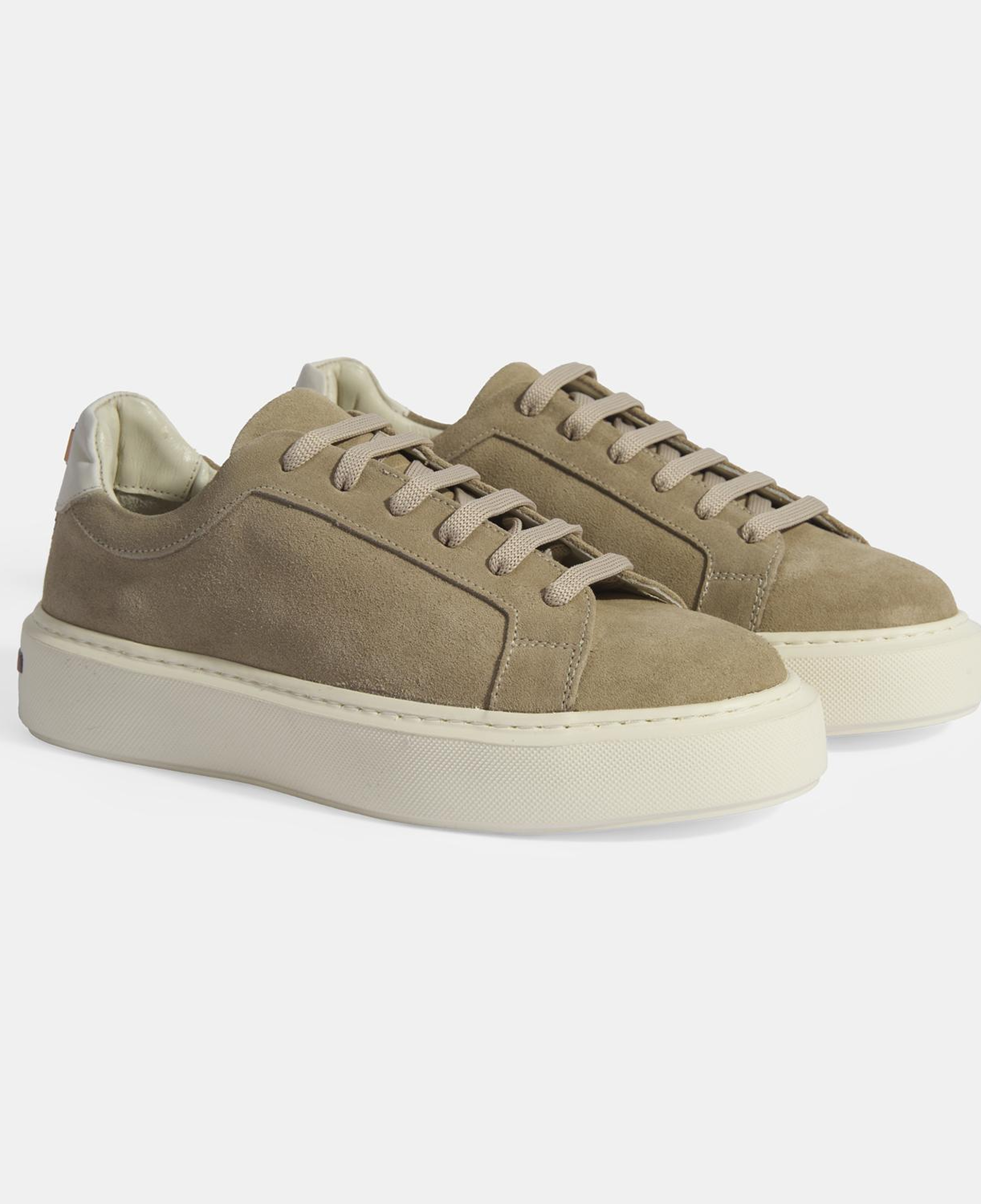 Kadın Bej Bağcıklı Süet Günlük Ayakkabı