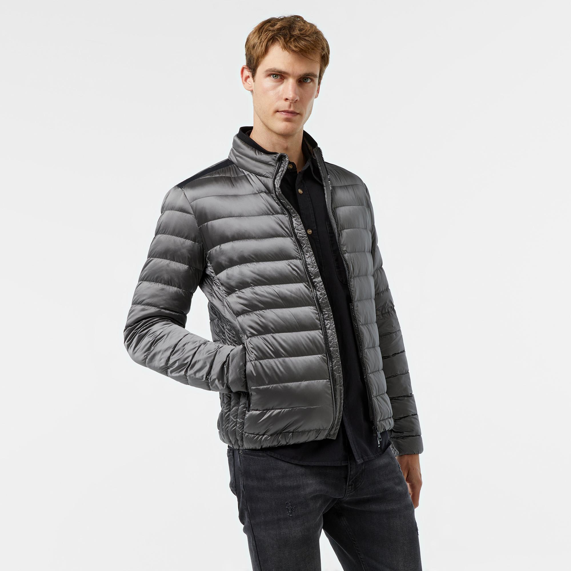 Guess Light Packable Reald Fine Erkek Gri Mont