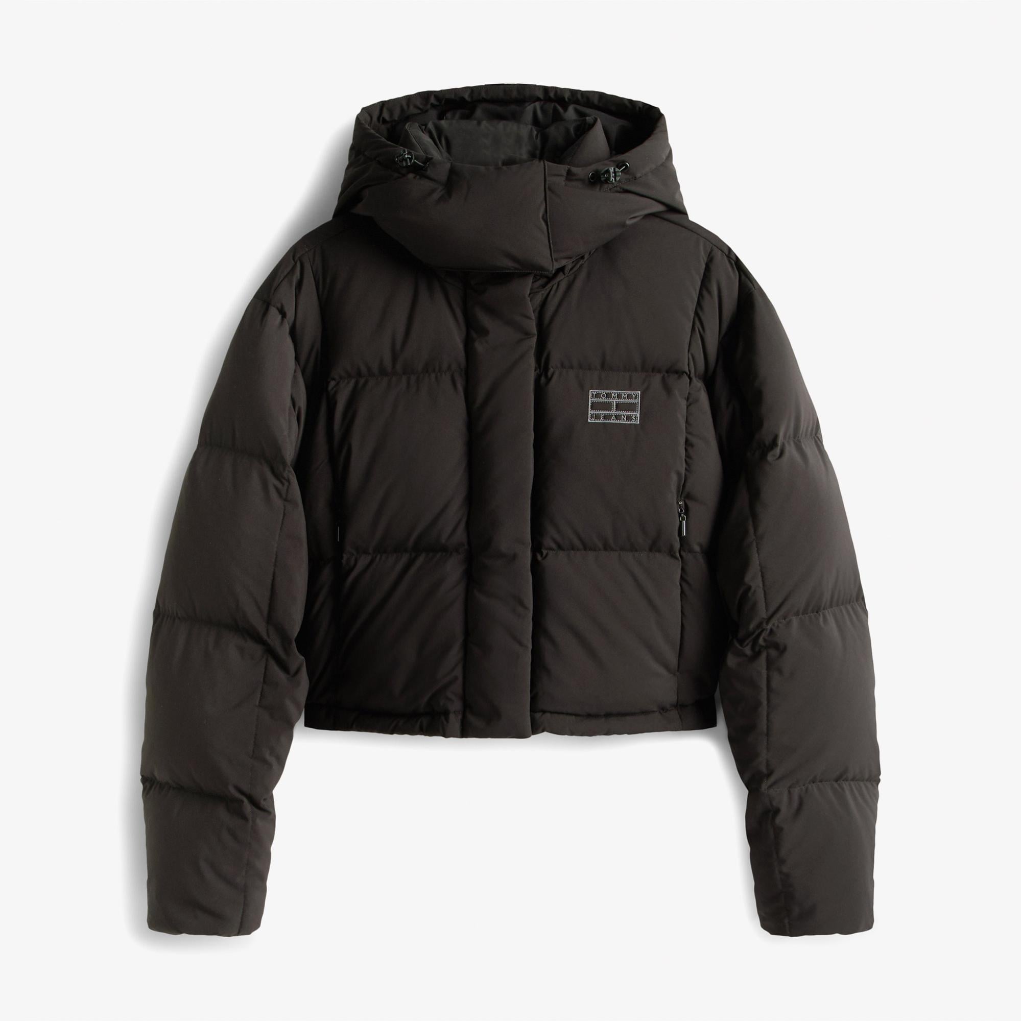 Tommy Jeans Alaska Crop Kadın Puffer Siyah Mont