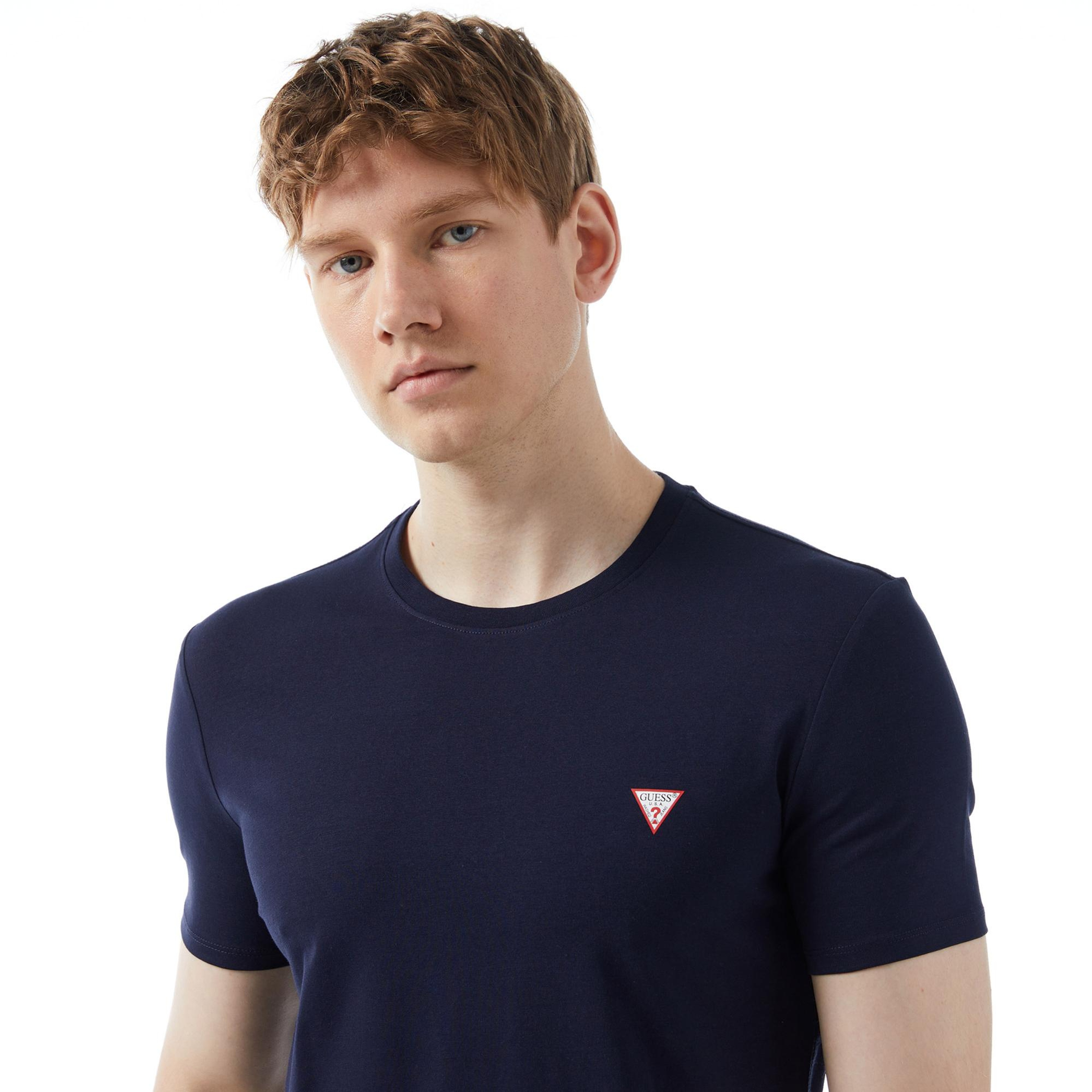 Guess Organic Stretch Jersey Erkek Lacivert T-Shirt