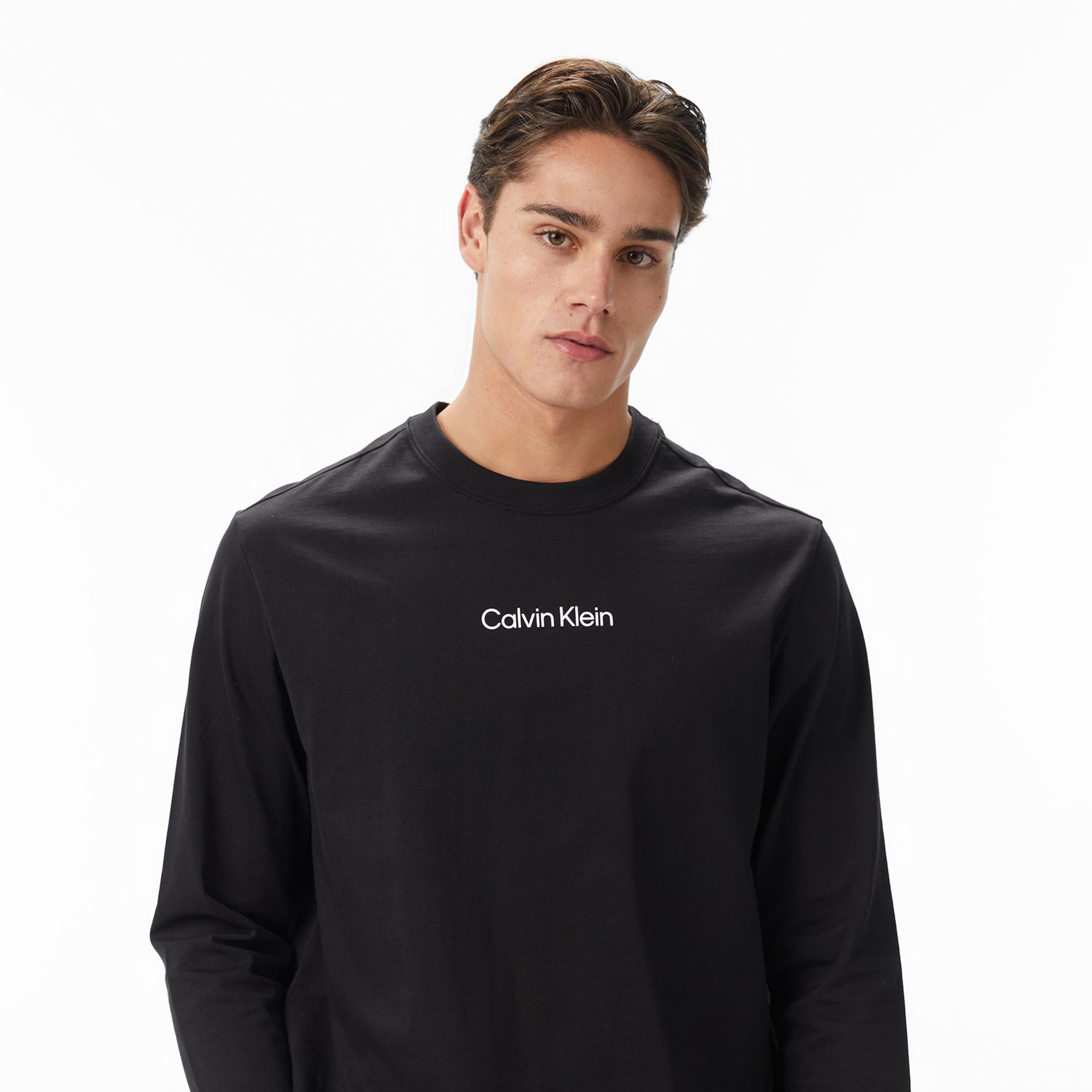 Calvin Klein Standard Logo Crew Erkek Siyah T-Shirt