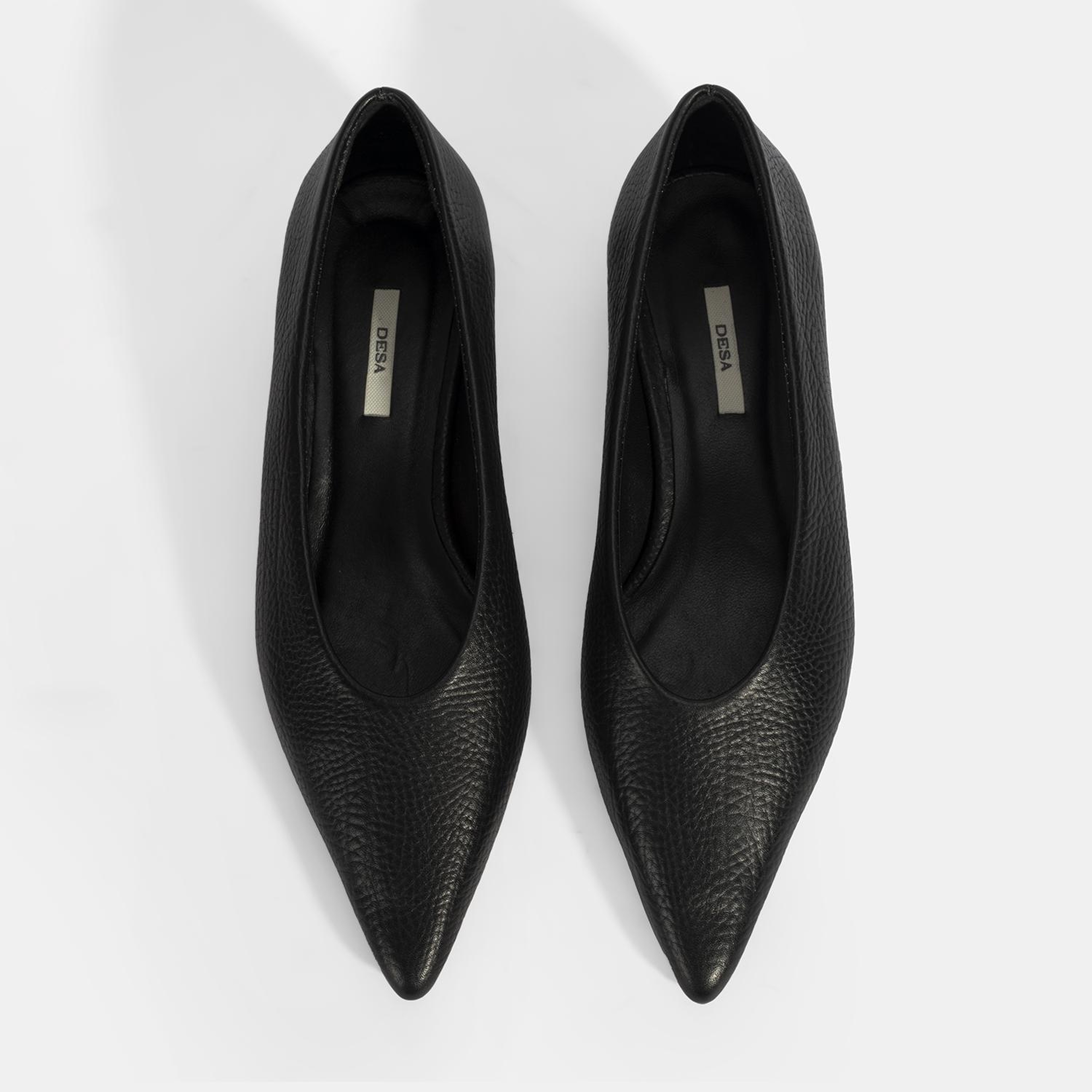 Kadın Siyah İnce Kısa Topuklu Deri Ayakkabı