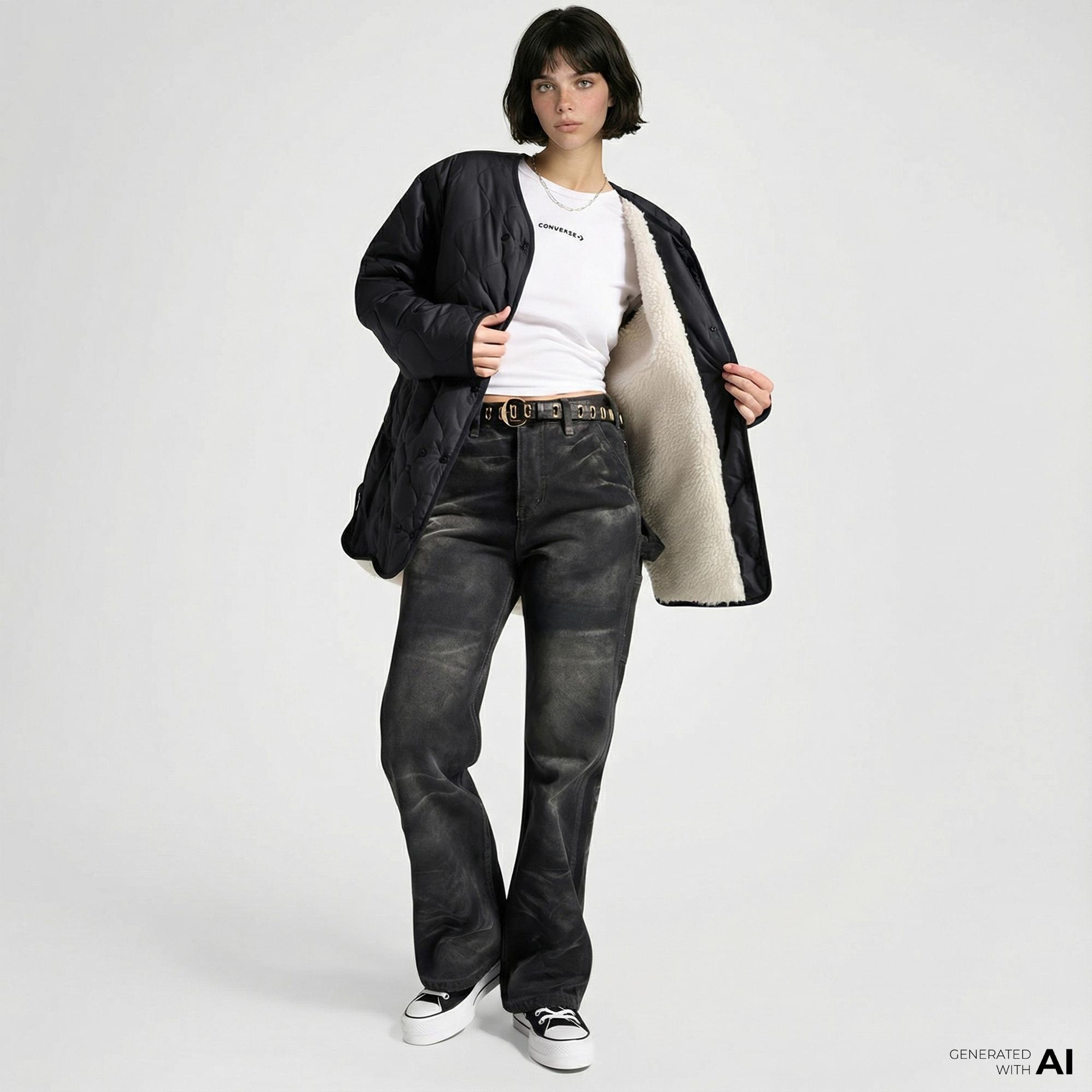 Converse Malden Liner Kadın Siyah Ceket