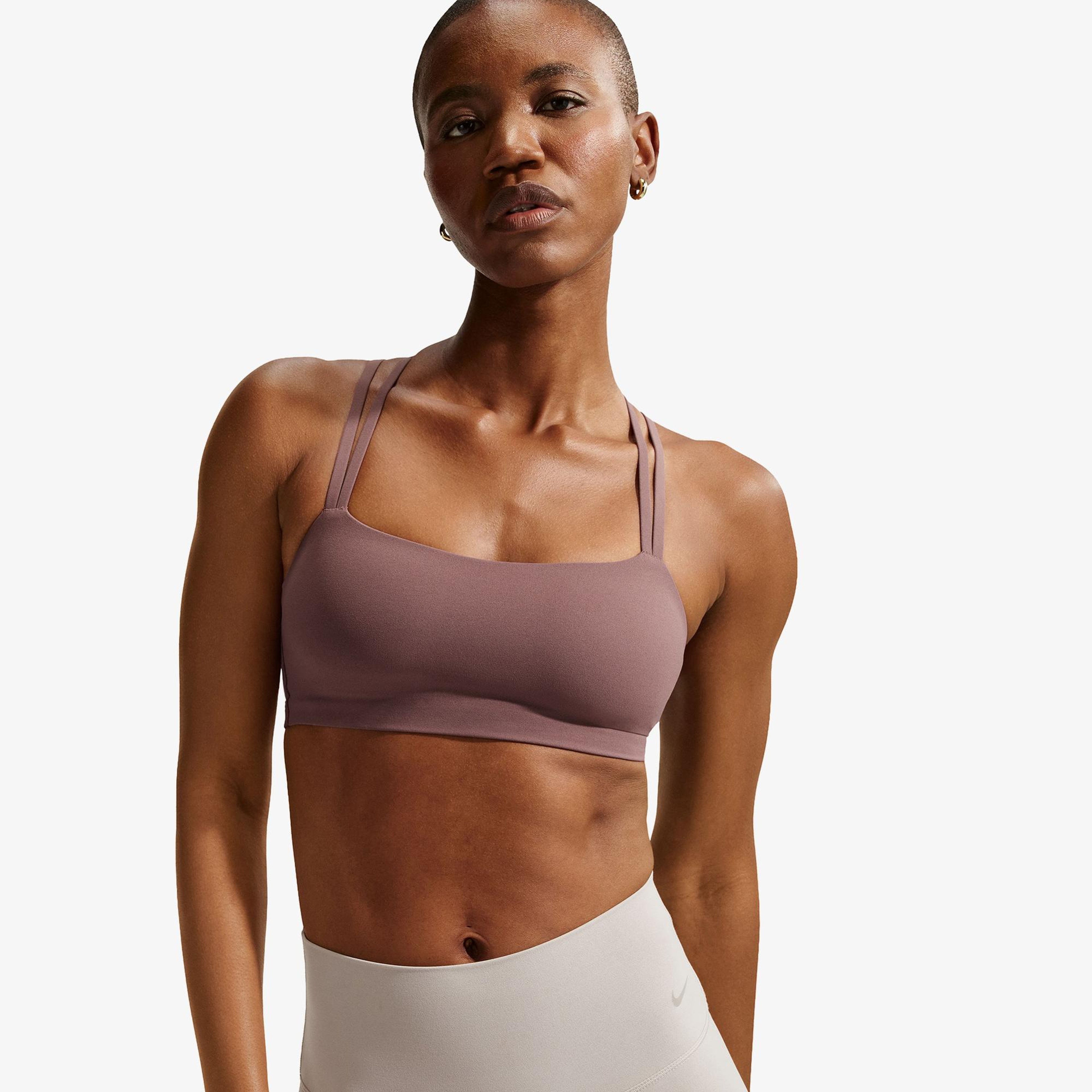 Nike Dri-Fit Zenvy Strappy Kadın Pembe Bra
