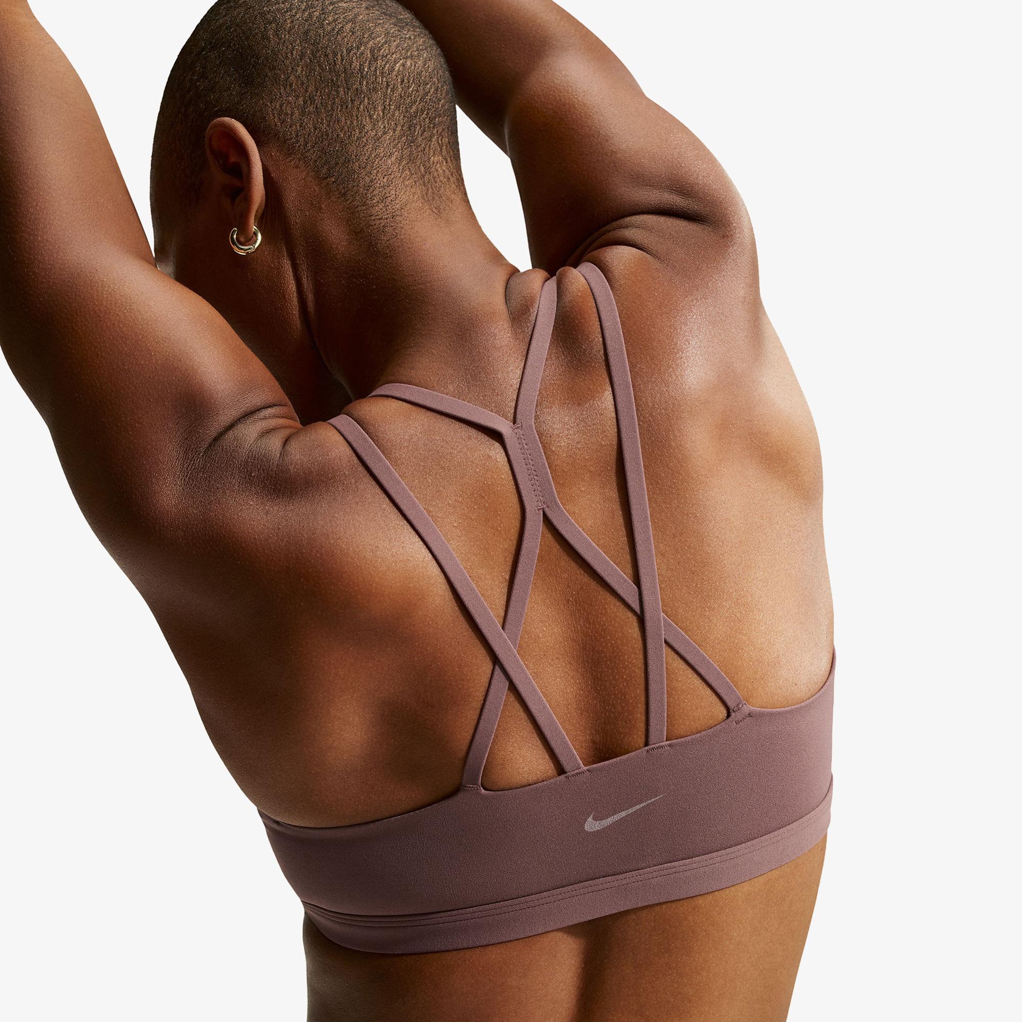 Nike Dri-Fit Zenvy Strappy Kadın Pembe Bra