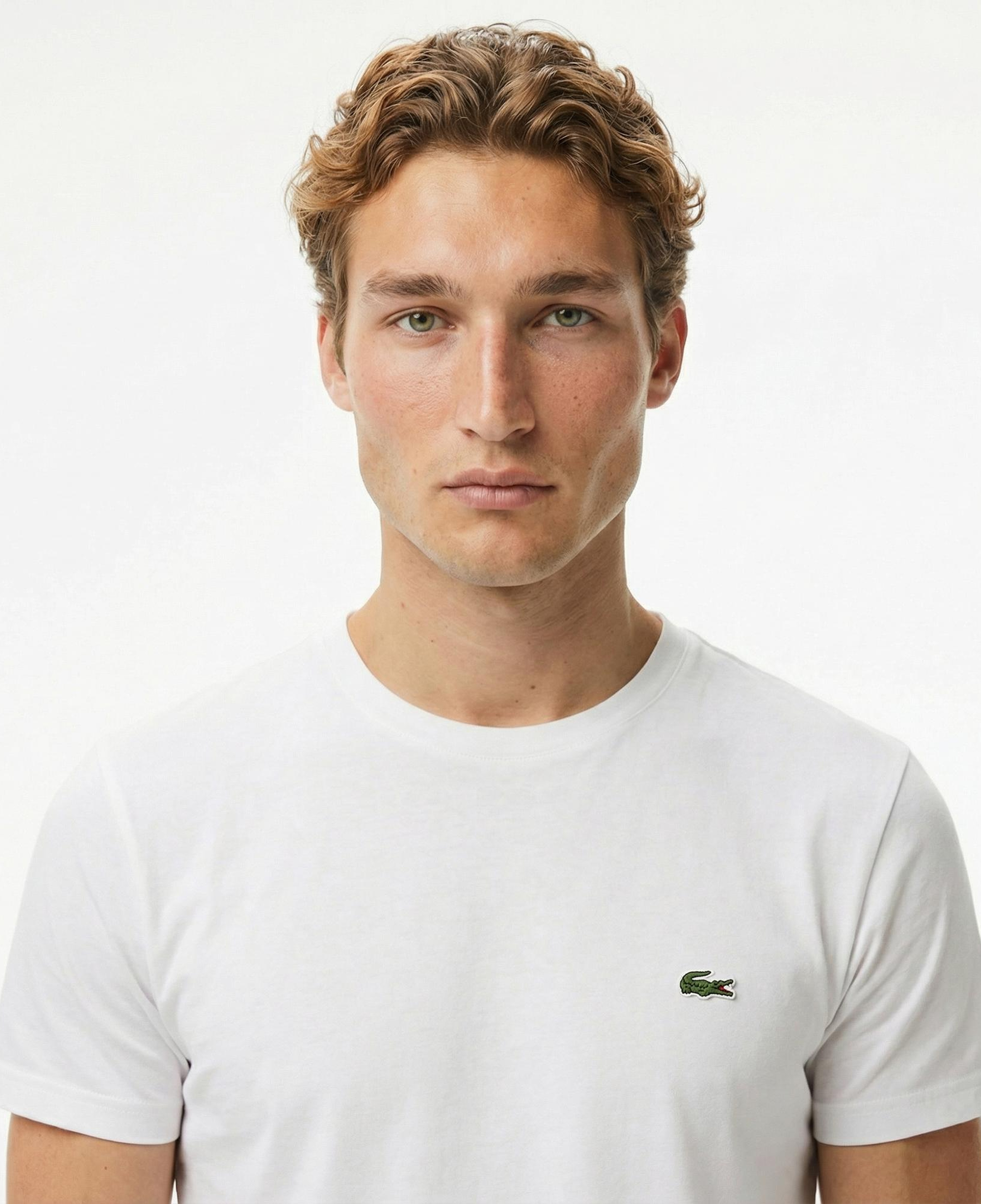 Lacoste Erkek Slim Fit Bisiklet Yaka Beyaz T-Shirt