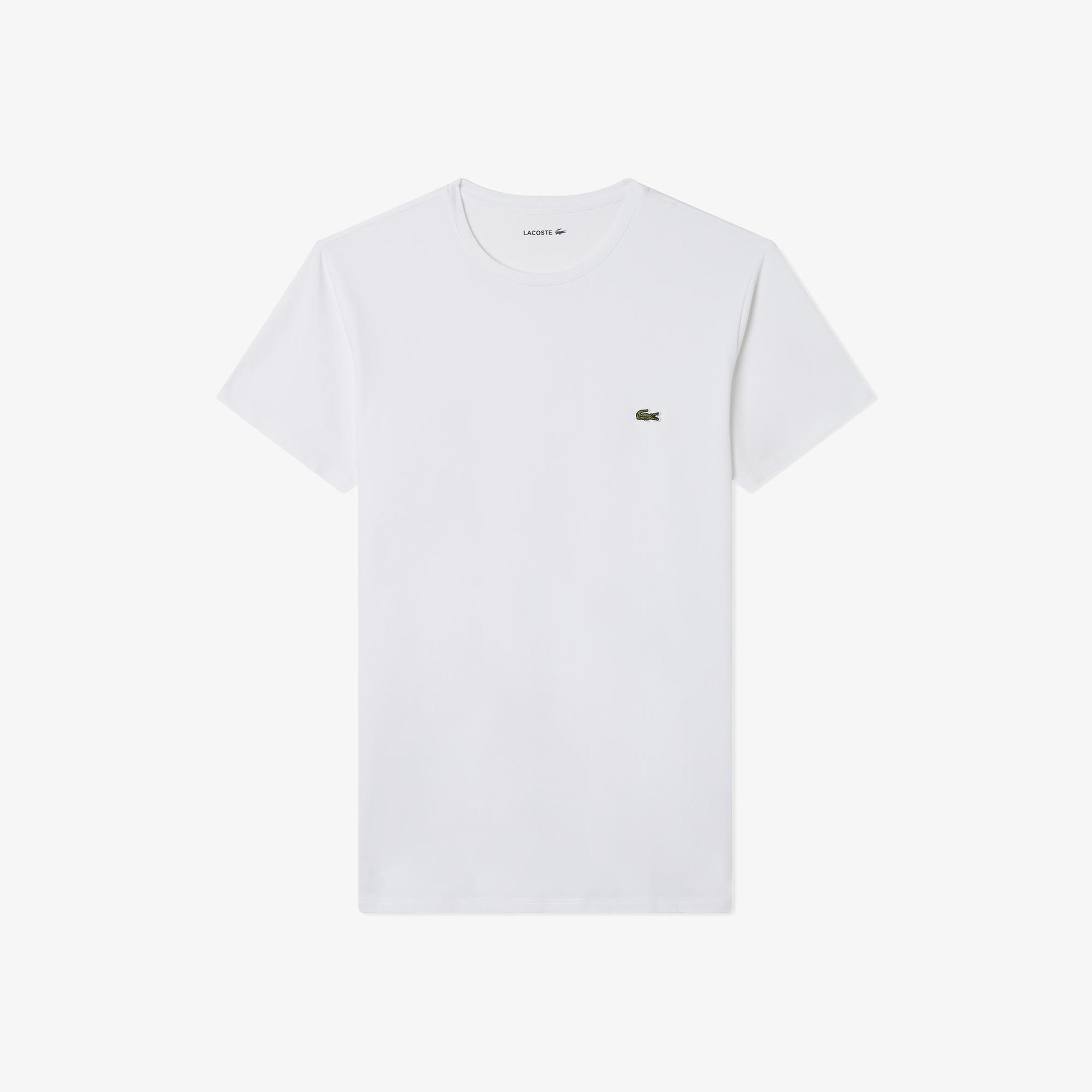 Lacoste Erkek Slim Fit Bisiklet Yaka Beyaz T-Shirt