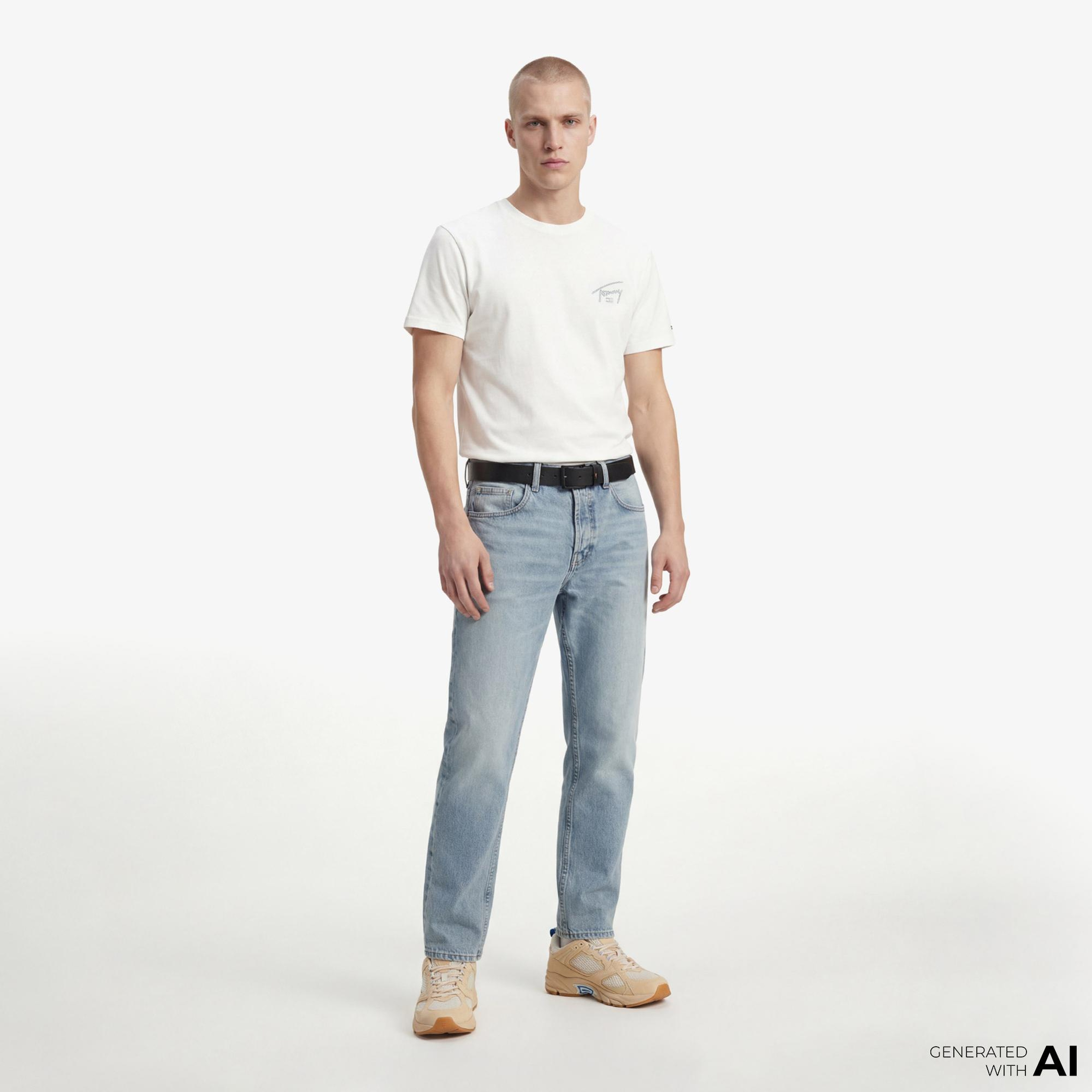 Tommy Hilfiger Signature Erkek Beyaz T-Shirt