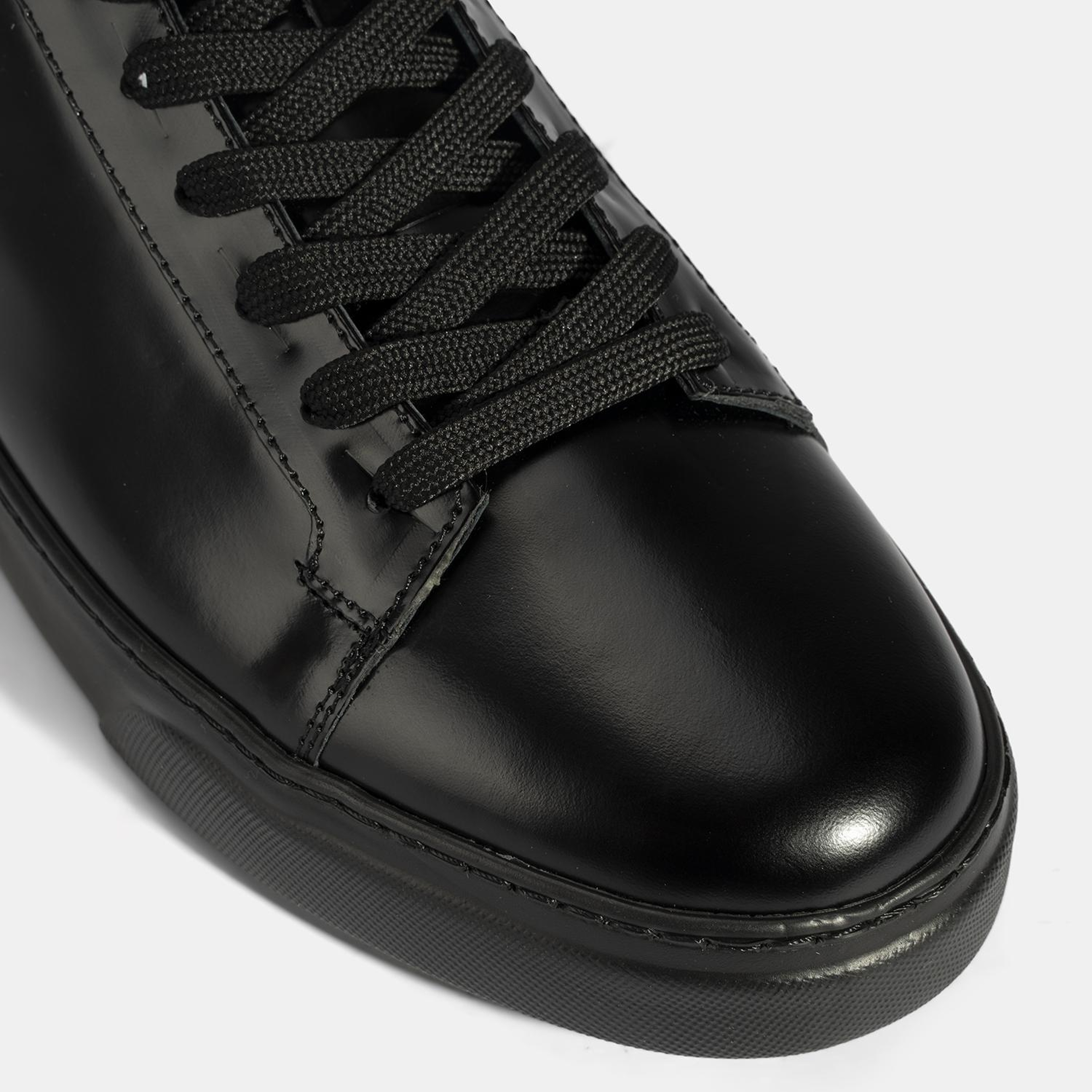 Erkek Siyah Bağcıklı Deri Günlük Ayakkabı