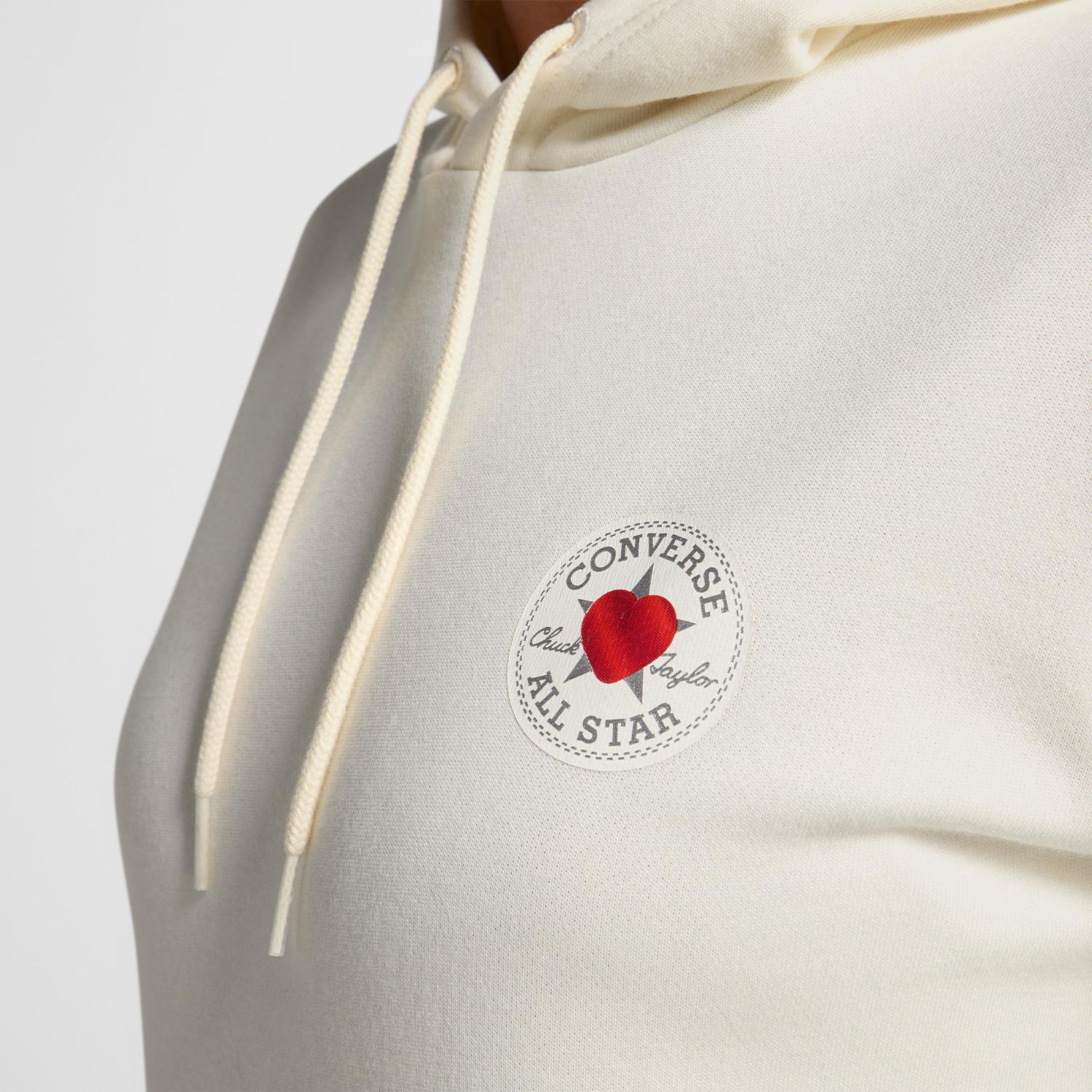 Converse Y2K Heart Pullover Kadın Krem Hoodie