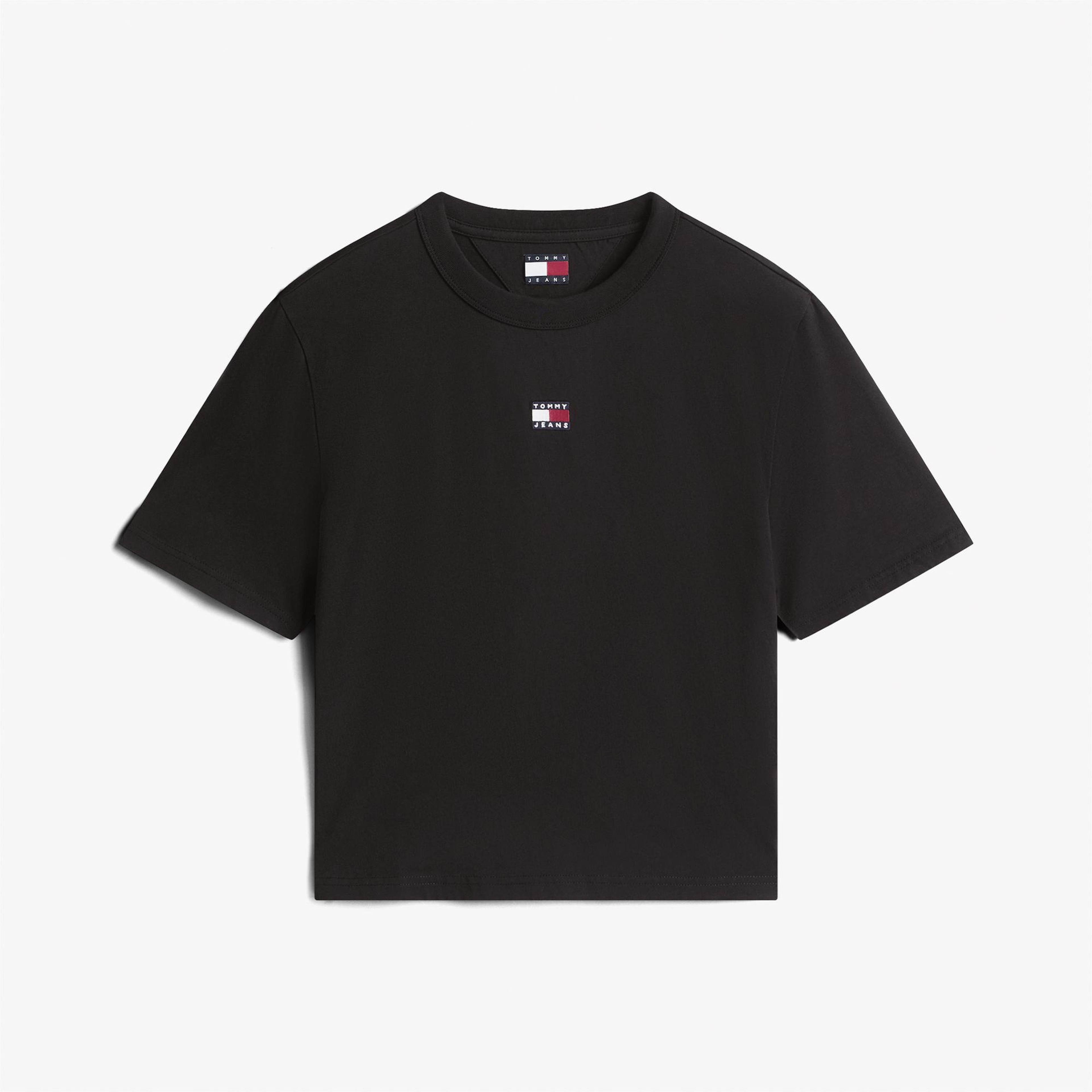 Tommy Hilfiger Badge Kadın Siyah T-Shirt