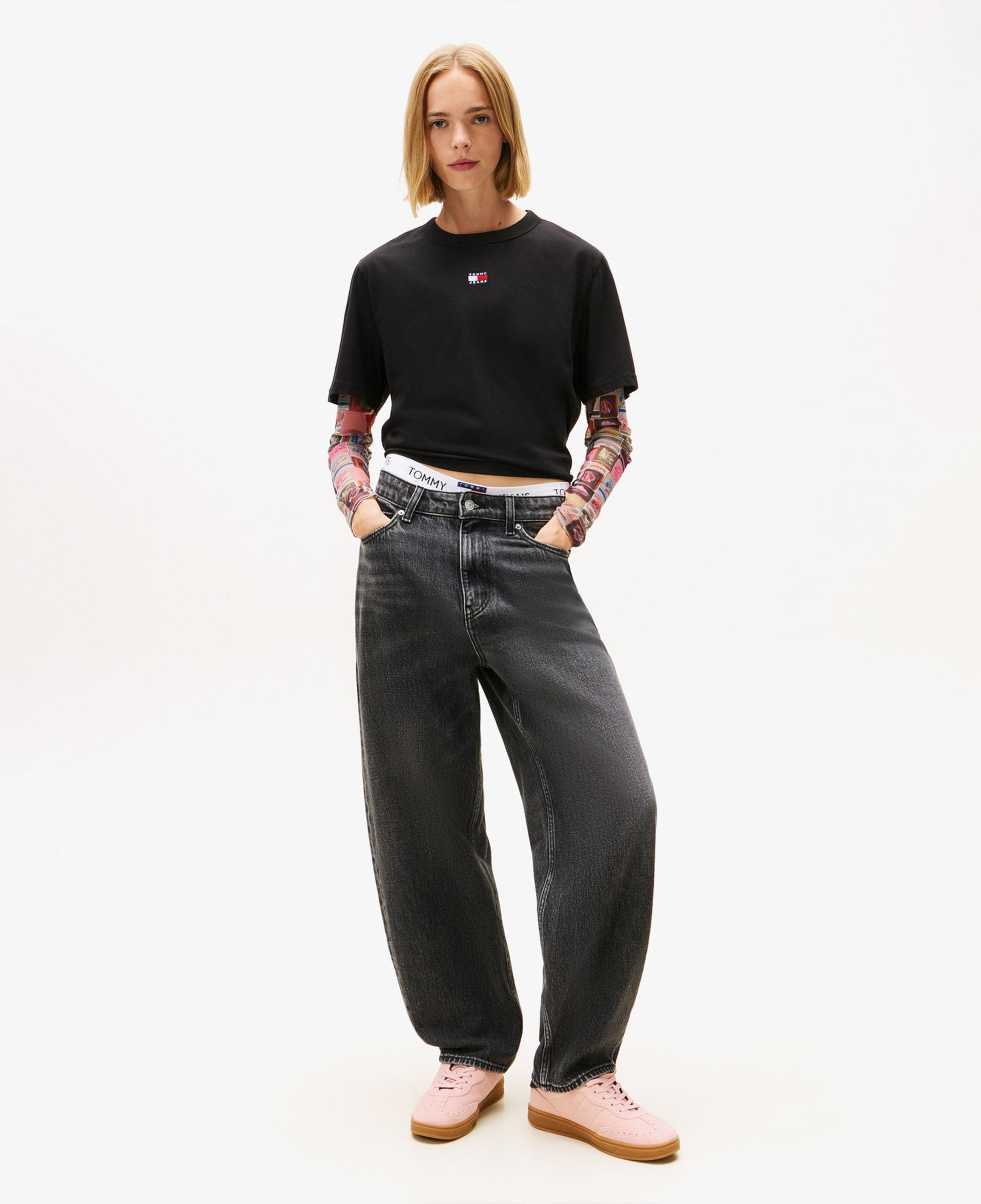 Tommy Hilfiger Badge Kadın Siyah T-Shirt