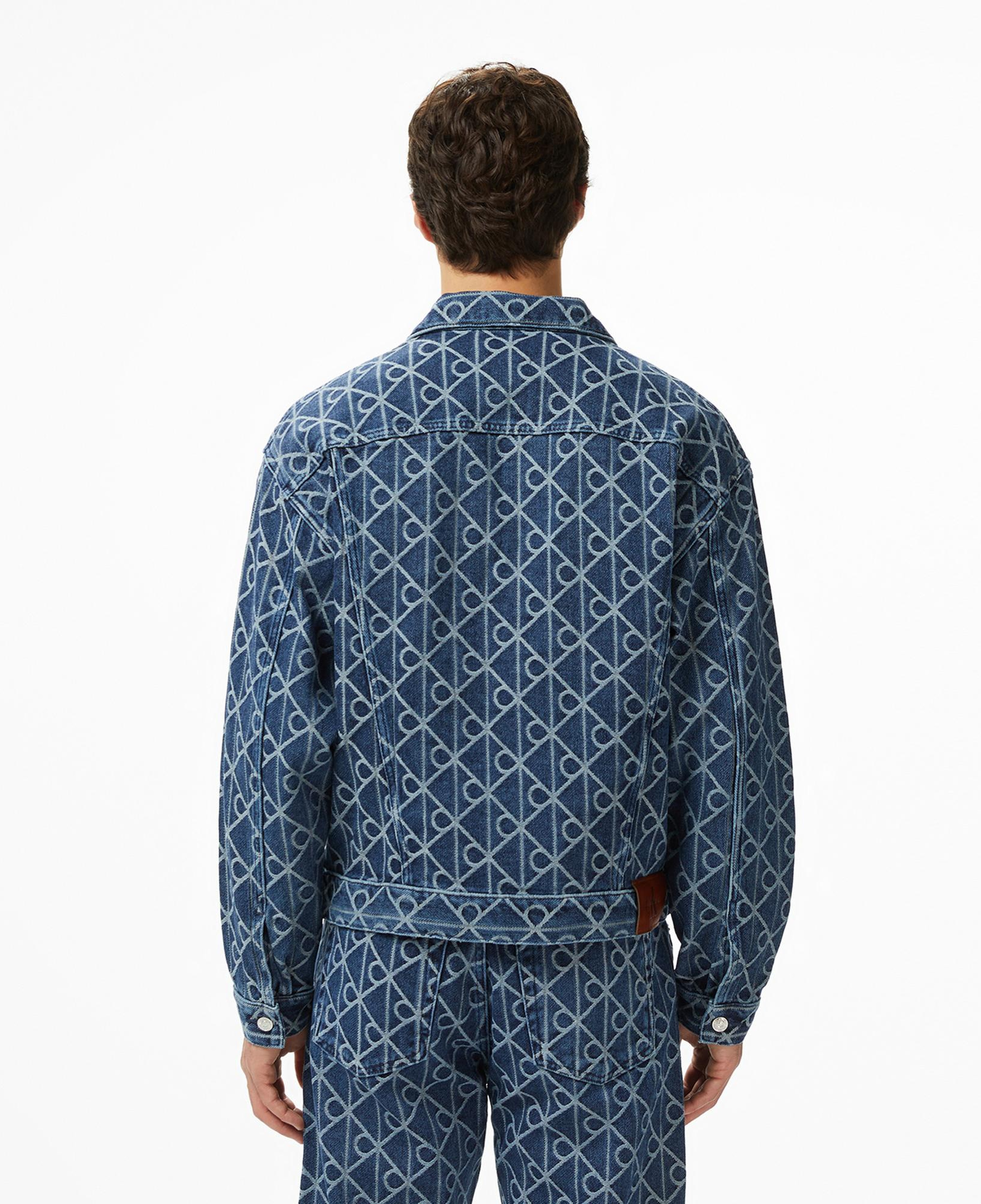 Calvin Klein 90S Indigo Emblem Jacquard Truck Erkek Mavi Ceket