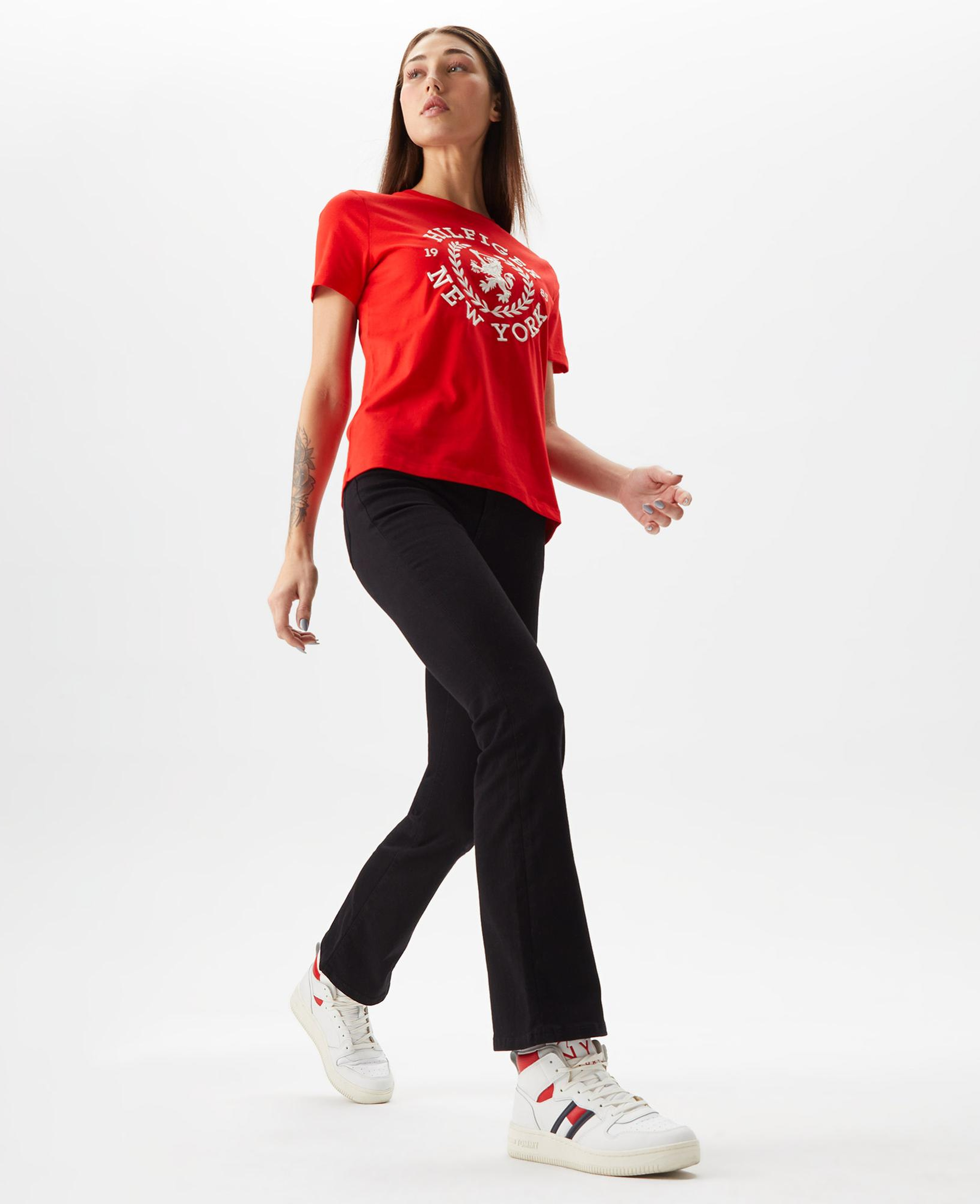 Tommy Hilfiger Reg Kadın Kırmızı T-Shirt