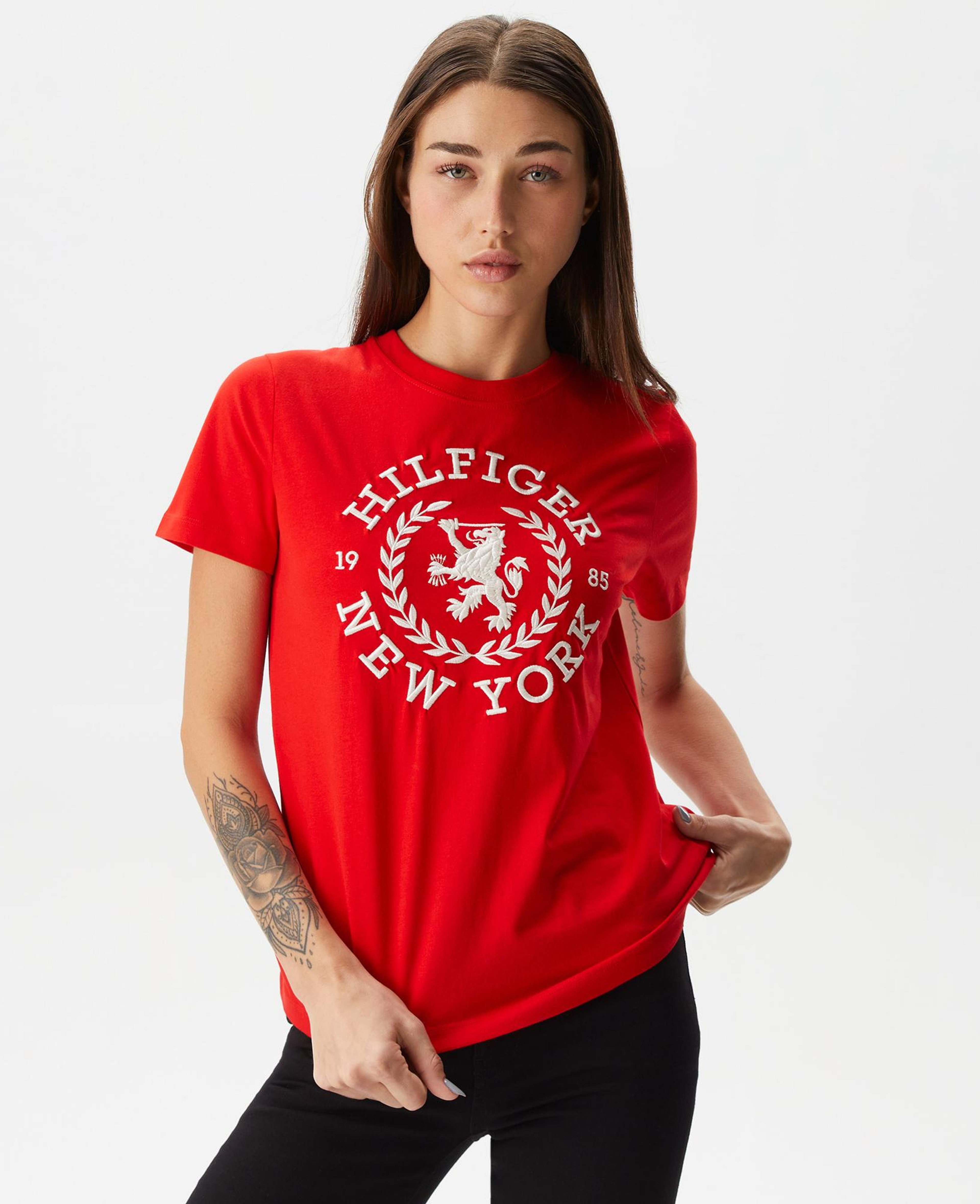 Tommy Hilfiger Reg Kadın Kırmızı T-Shirt