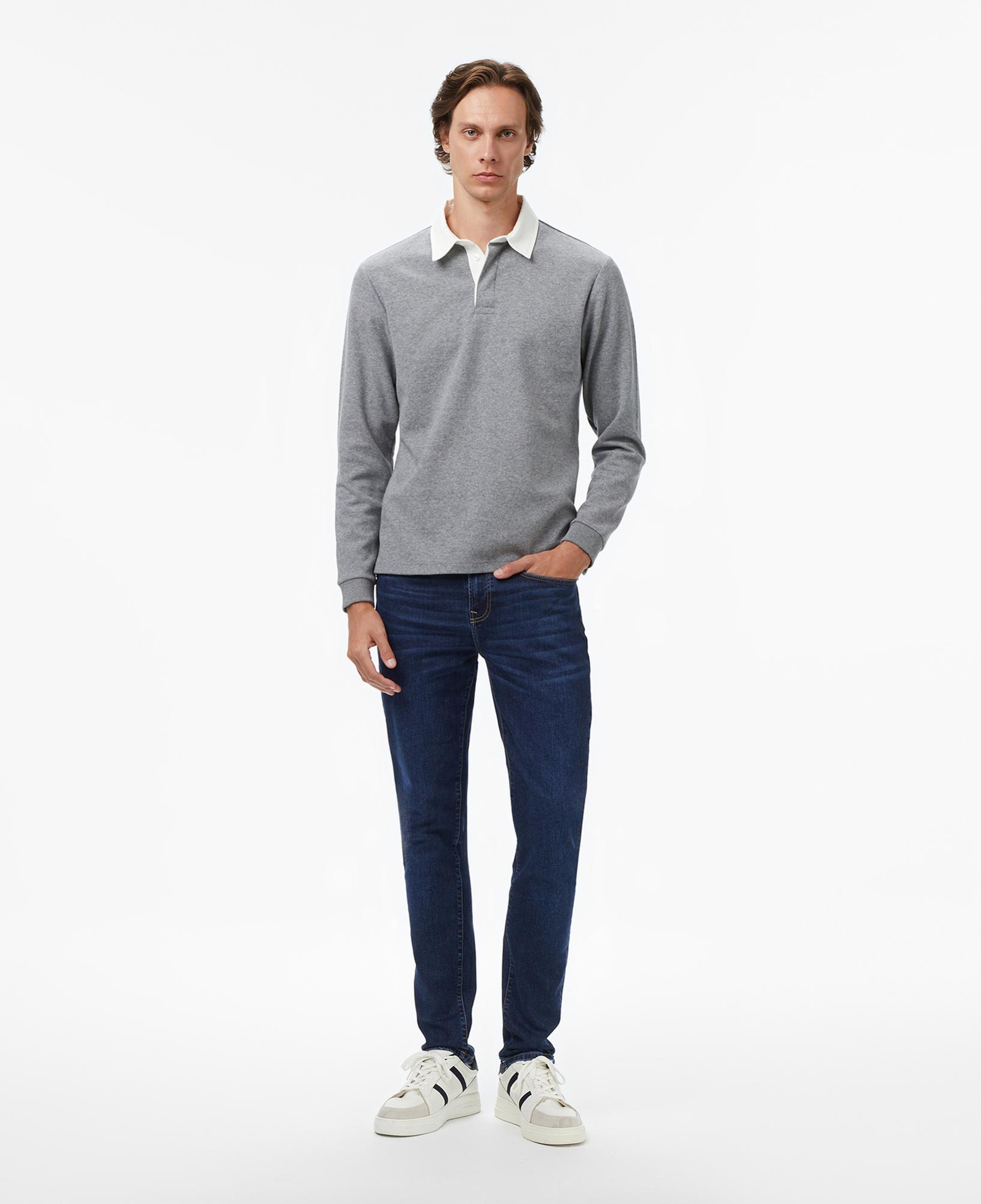 Nautica Erkek Gri Classic Fit Uzun Kollu Polo Yaka T-Shirt