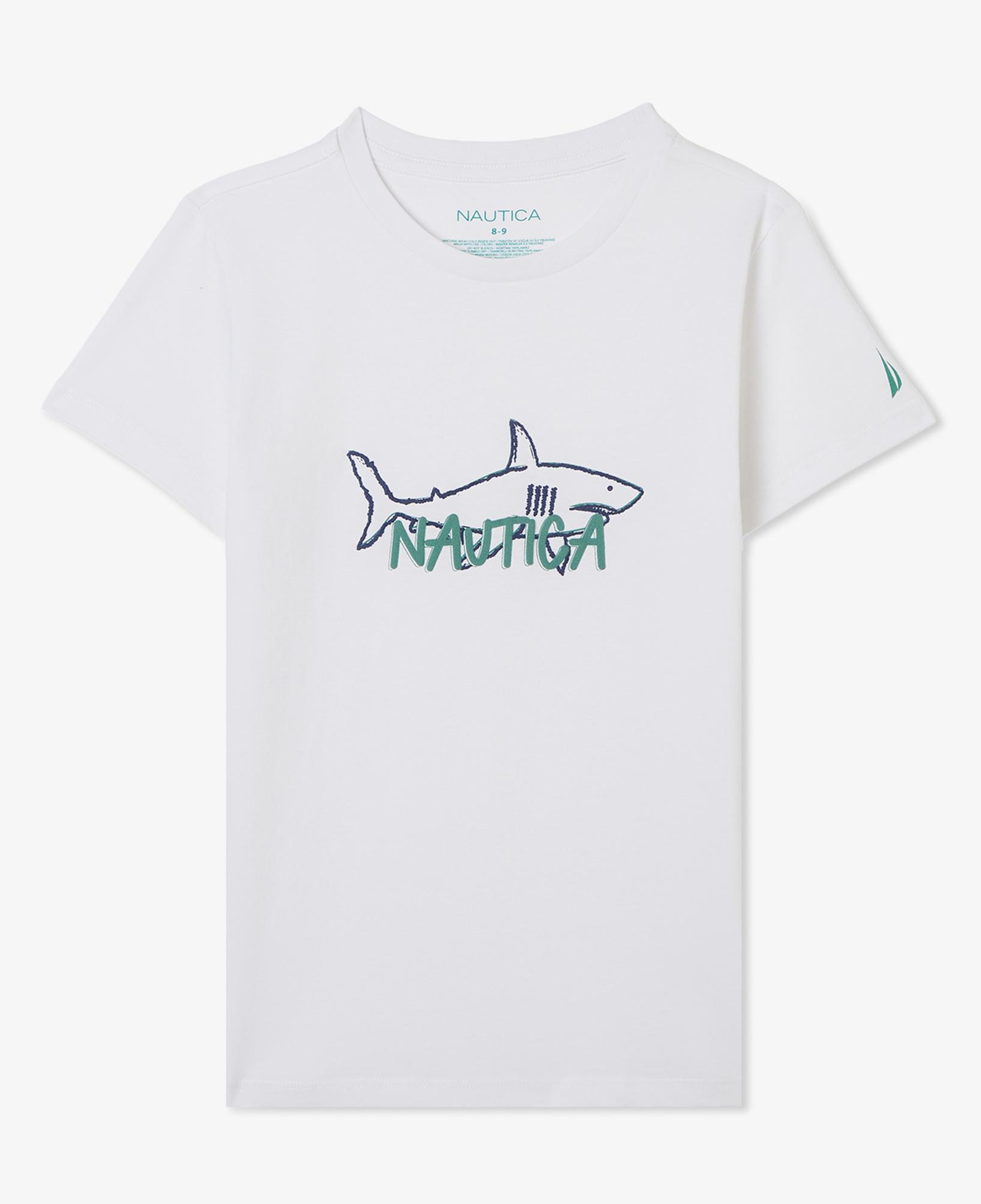 Nautica Erkek Çocuk Beyaz Regular Fit Baskılı T-Shirt